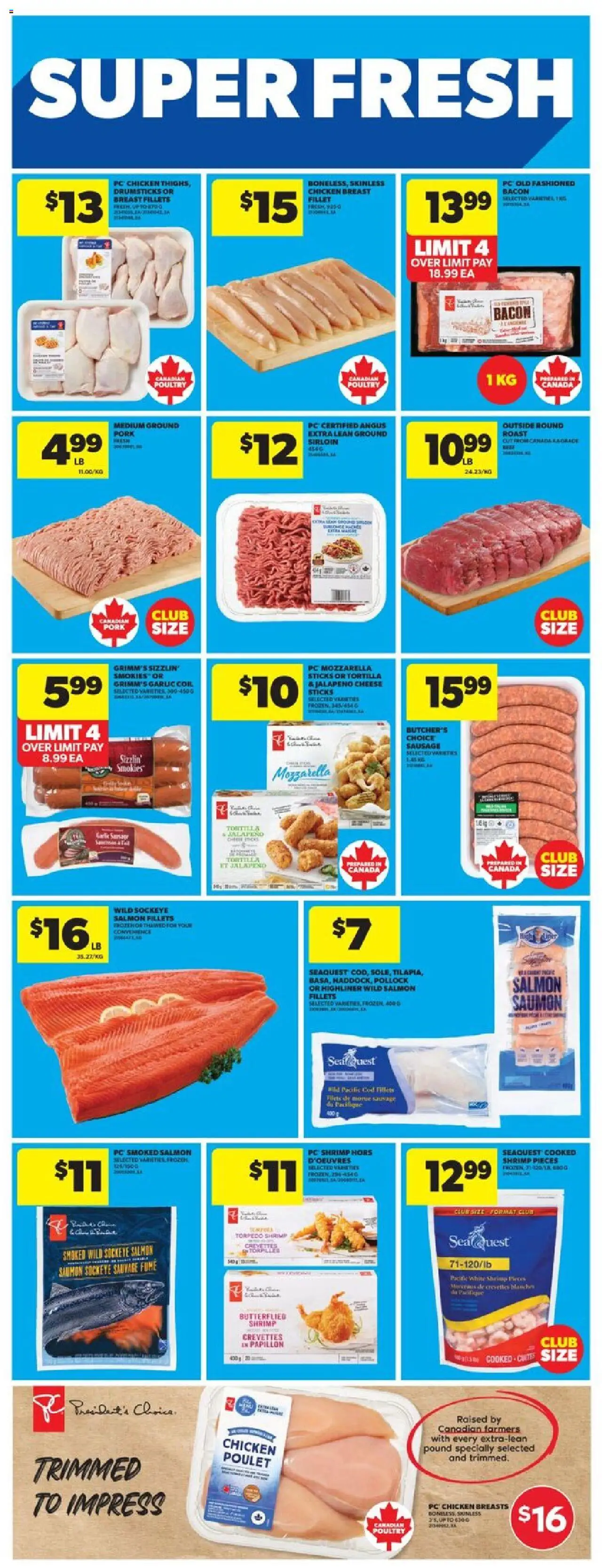 Real Canadian Superstore flyer valid from 04.09.2025 | Page: 14 | Products: Chicken breasts, Cheese, Chicken, Pork