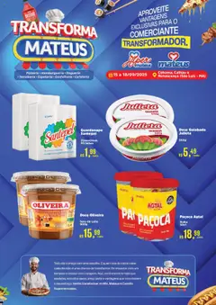 Mateus Folheto - válido de 15.09.2025 | Página: 3 | Produtos: Leite, Ketchup, Paçoca, Guardanapo