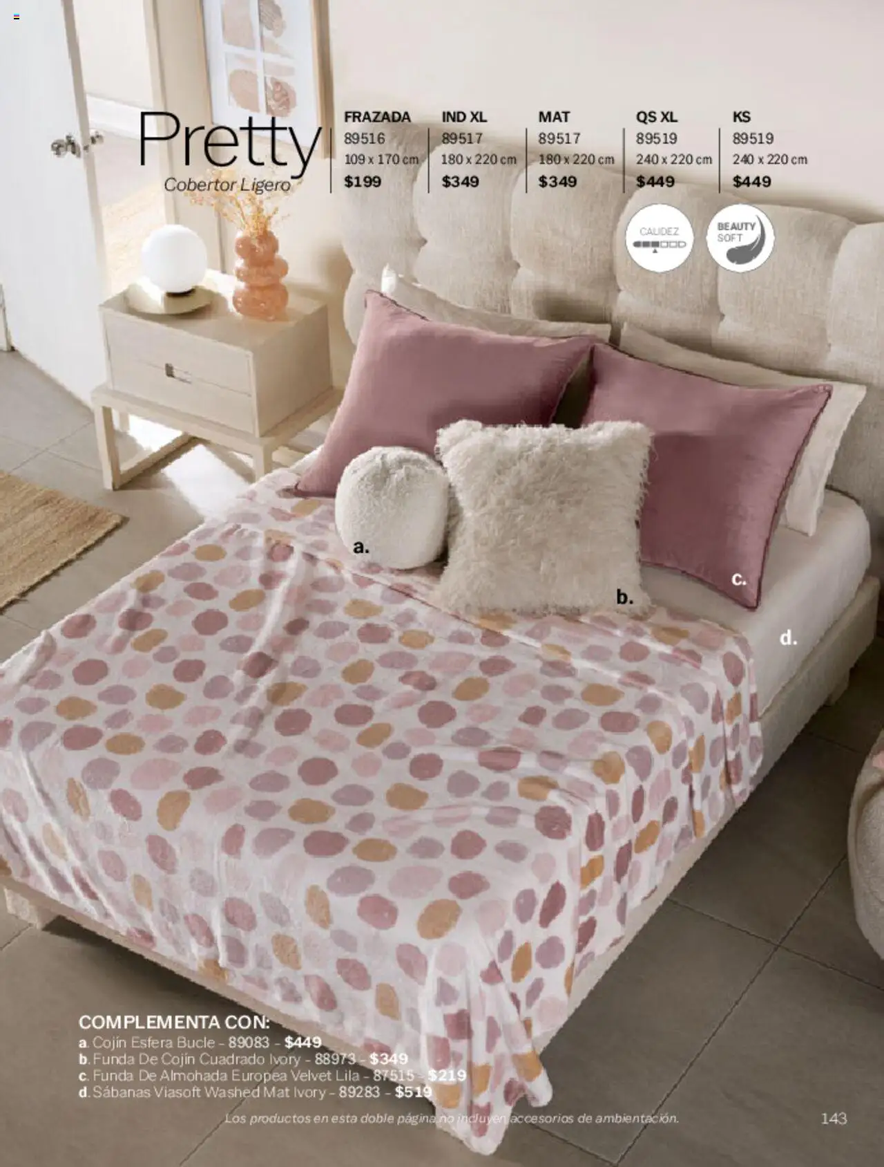 Nuevas ofertas de Vianney válidas en toda la República Mexicana desde el 07.03.2025. ¡Encuentra las mejores ofertas en Vianney catálogo Primavera! | Página: 145 | Productos: Cobertor, Funda de almohada, Almohada, Sabanas