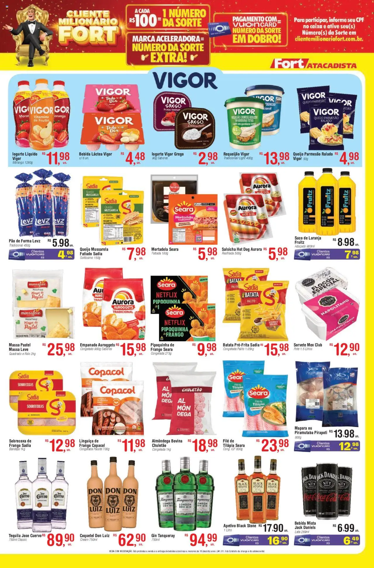 Fort Atacadista Folheto - válido de 28.07.2025 | Página: 3 | Produtos: Pão, Bebida, Chuletão, Requeijão