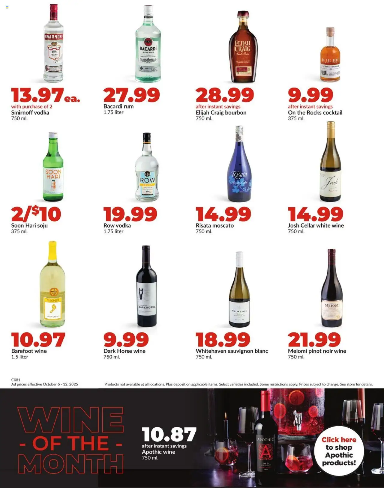 HyVee Weekly Ad - valid from 06.10.2025 | Page: 34 | Products: Wine, Bourbon, Vodka