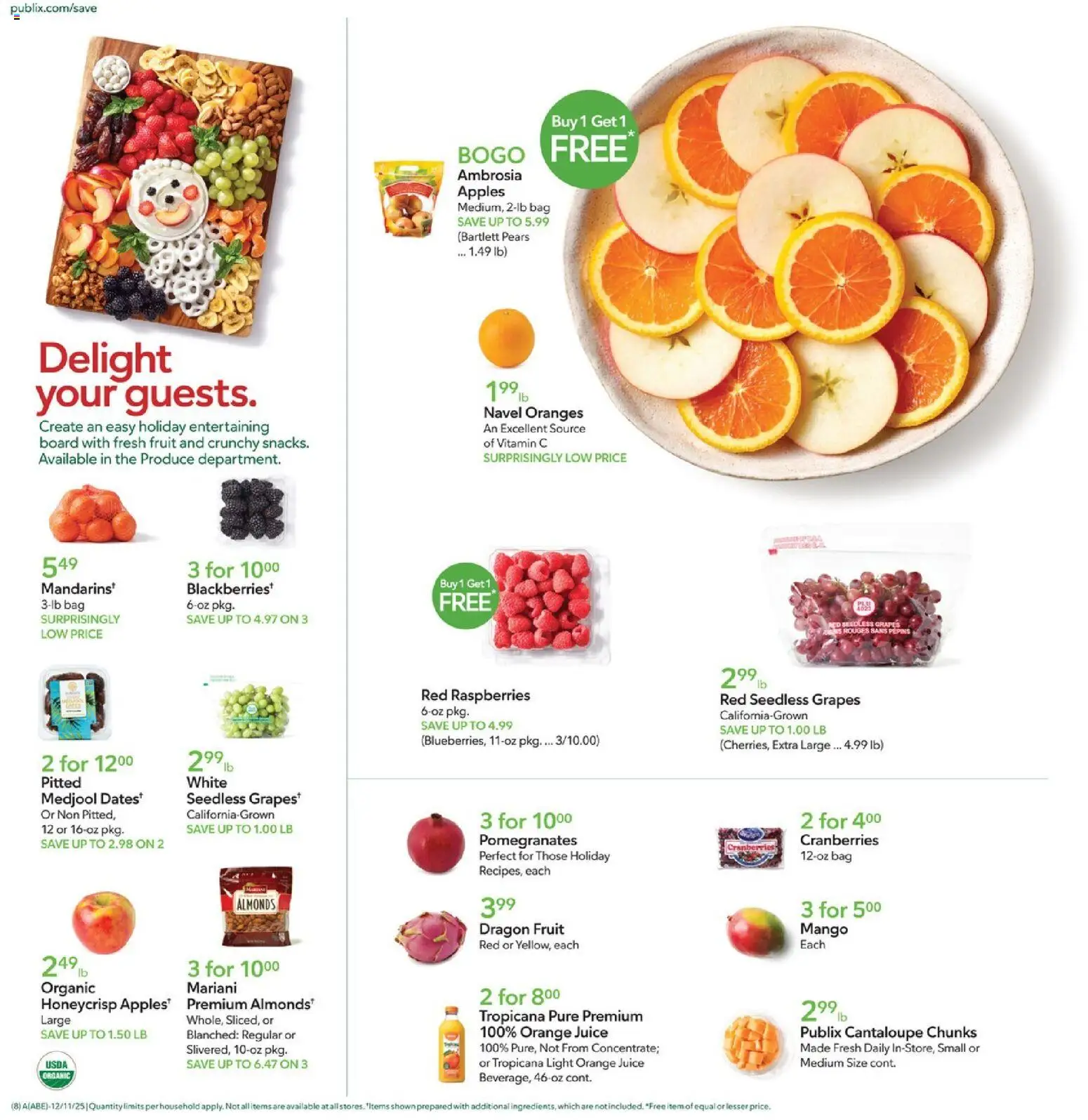 Publix Weekly Ad - valid from 10.12.2025 | Page: 8 | Products: Vitamin, Juice, Grapes, Bag