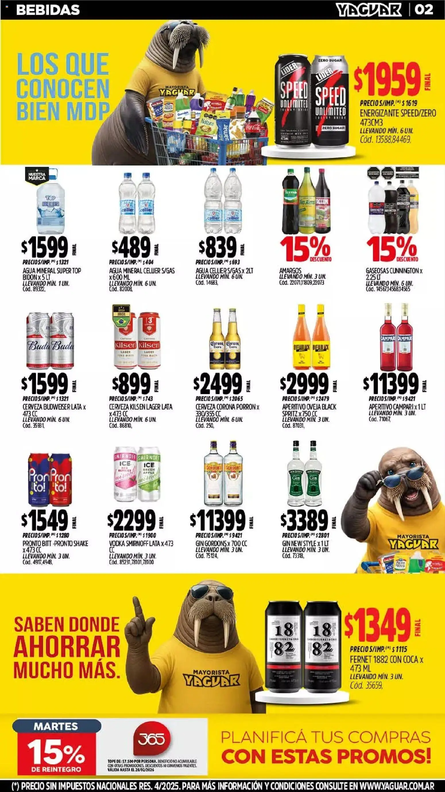 Yaguar - Oferta Semanal Mar del Plata │ válido desde el 02.02.2026 | Página: 2 | Productos: Top, Bidón, Gin, Cerveza