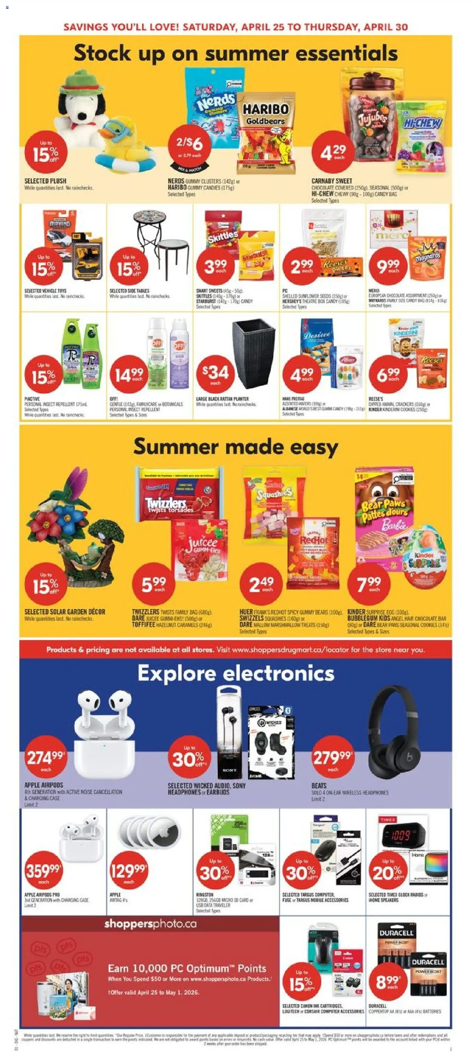 Shoppers flyer valid from 24.04.2026 | Page: 8 | Products: Computer, Headphones, Bag, Chocolate