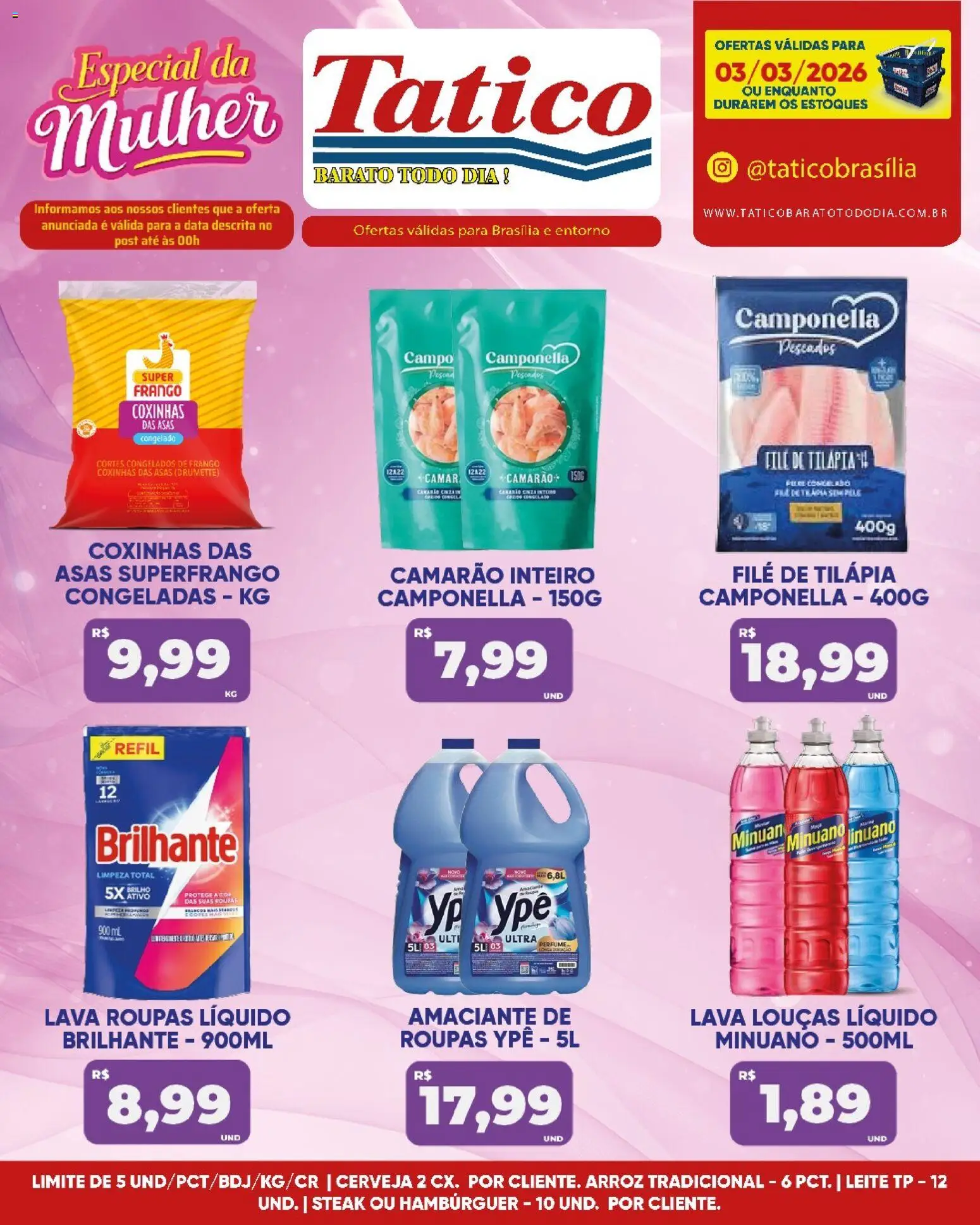 Tatico Folheto - válido de 04.03.2026 | Página: 22 | Produtos: Arroz, Roupas, Hambúrguer, Amaciante