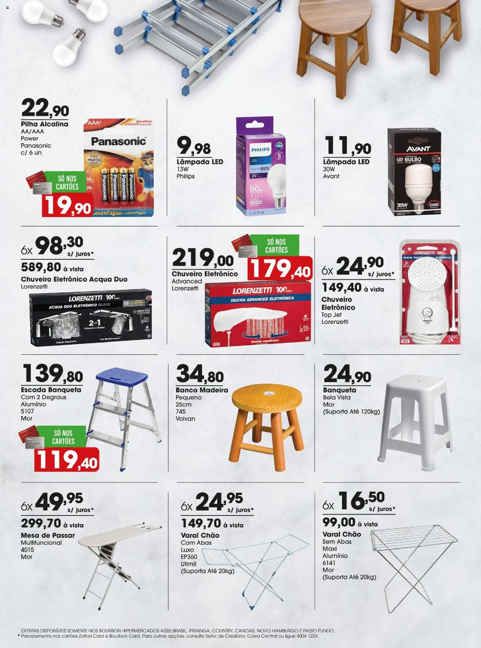 Zaffari Folheto - válido de 02.04.2026 | Página: 11 | Produtos: Lâmpada, Banqueta, Escada, Mesa de passar