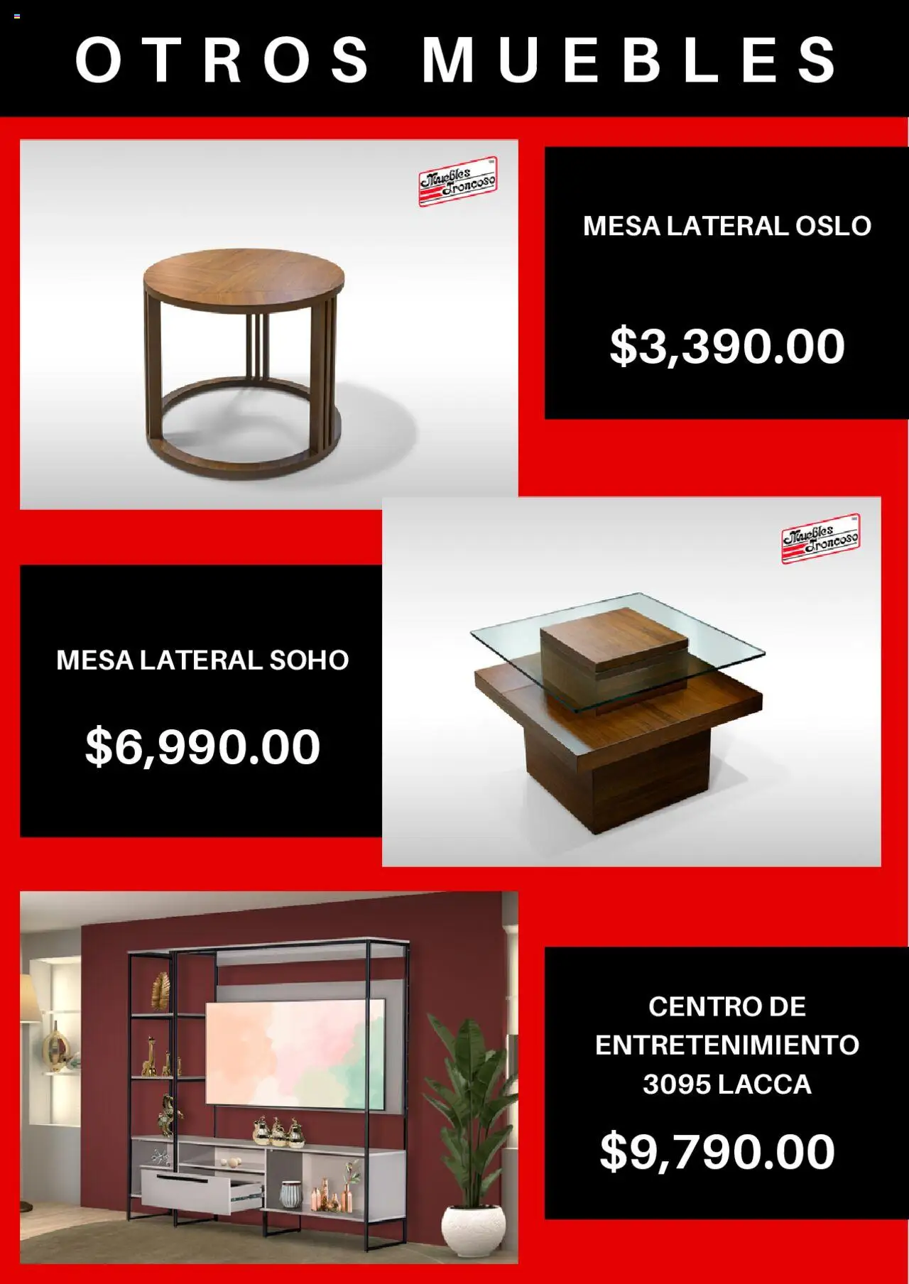 Nuevas ofertas de Muebles Troncoso válidas en toda la República Mexicana desde el 08.07.2025. ¡Encuentra las mejores ofertas en Muebles Troncoso catálogo! | Página: 5 | Productos: Mesa