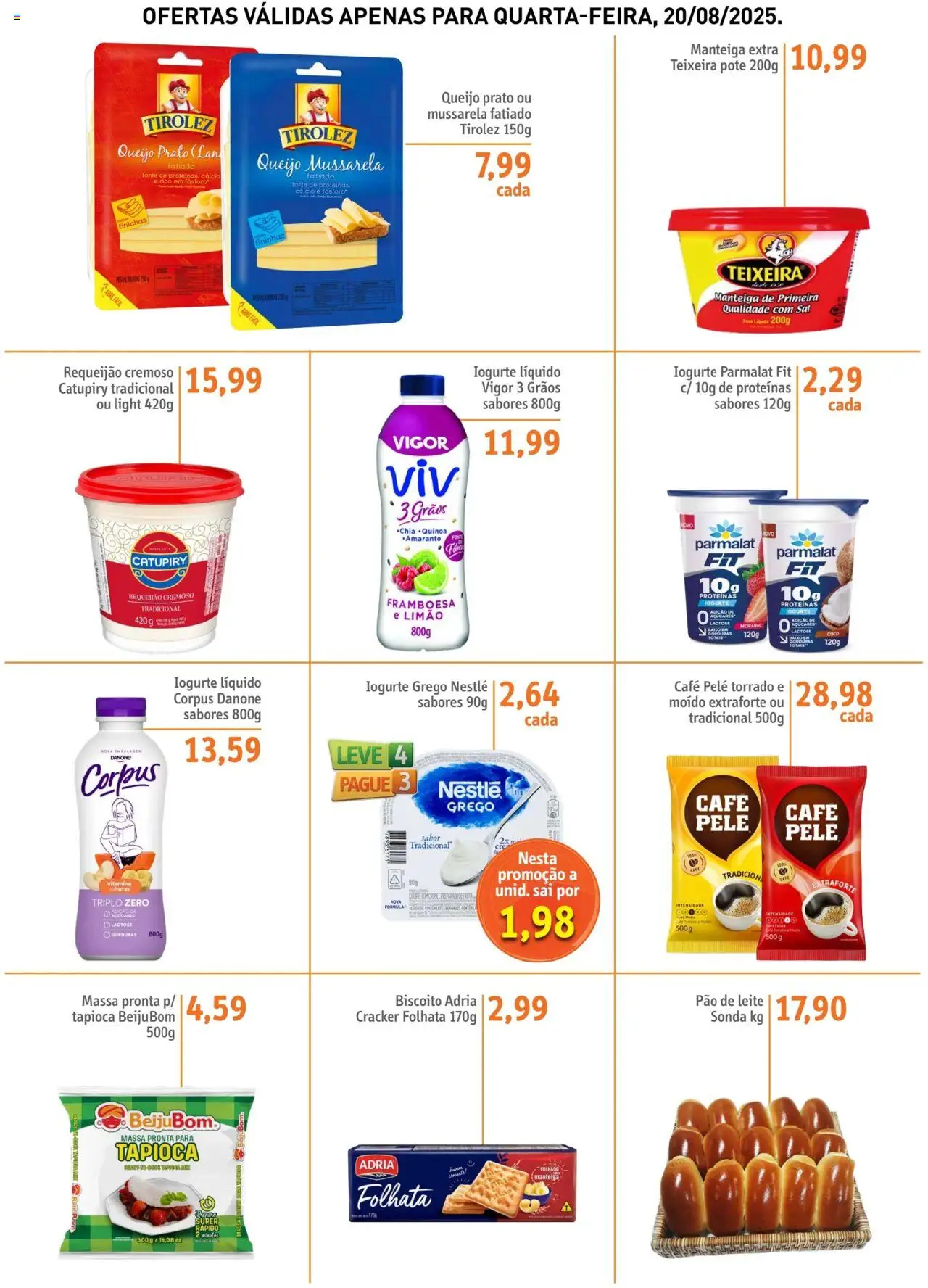 Sonda Folheto - válido de 20.08.2025 | Página: 2 | Produtos: Leite, Queijo, Iogurte, Catupiry