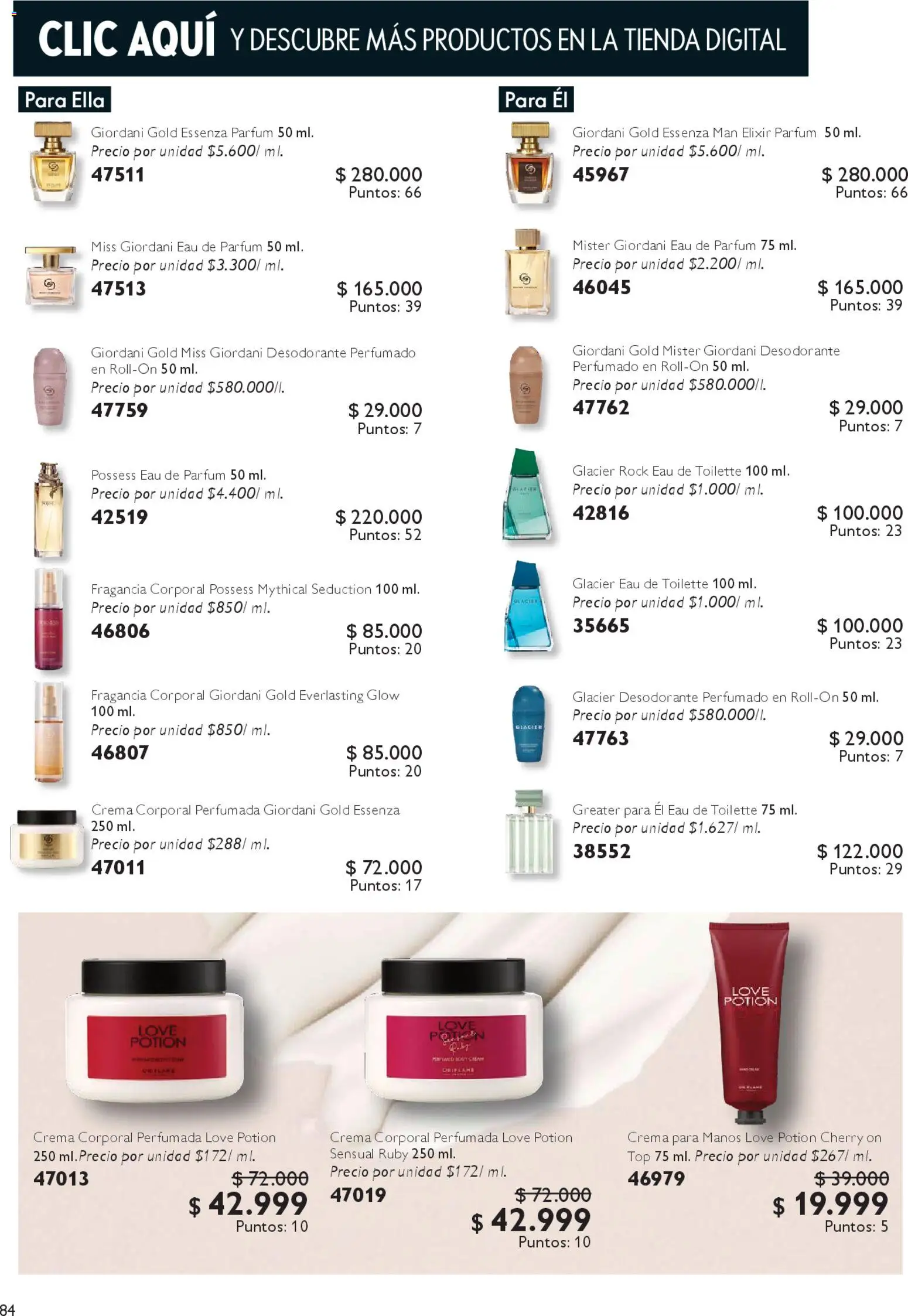 Oriflame revista - valida desde el 18.04.2026 | Página: 84 | Productos: Crema, Top, Fragancia, Desodorante