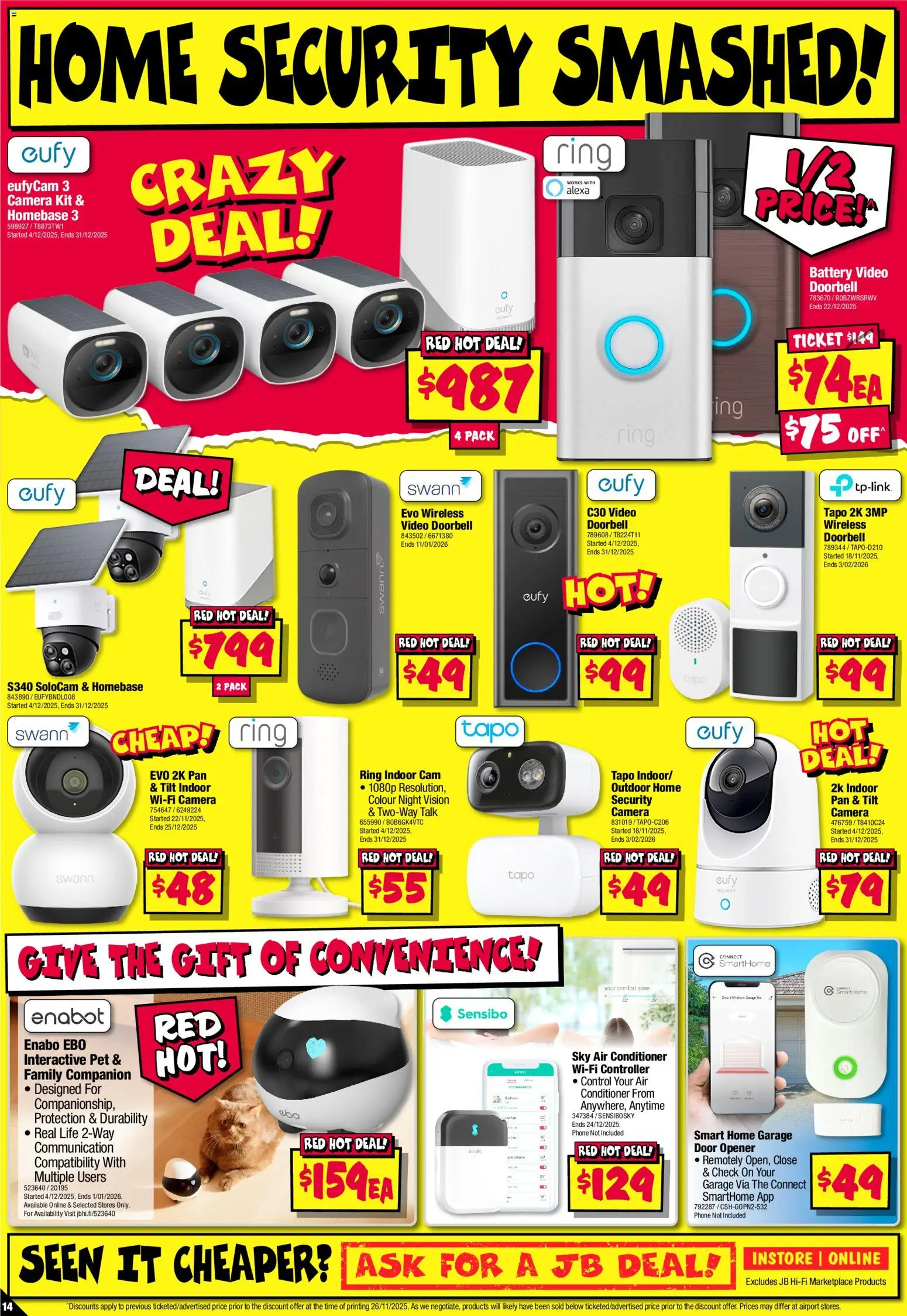 JB Hi-Fi catalogue - valid from 10.12.2025 | Page: 14 | Products: Door, Battery, Controller, Camera