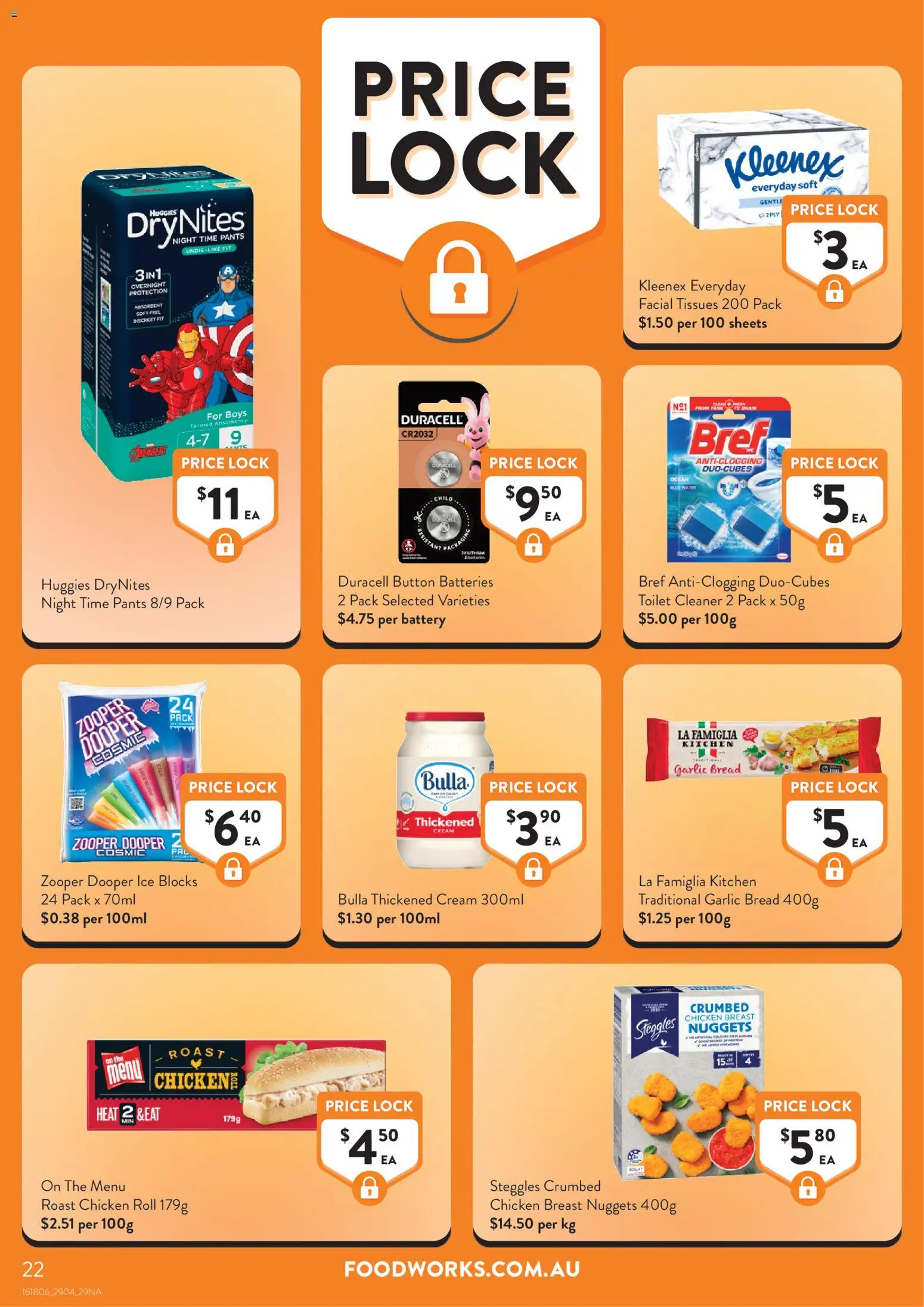 Foodworks catalogue - valid from 29.04.2026 | Page: 22 | Products: Bread, Garlic, Batteries, Tissues