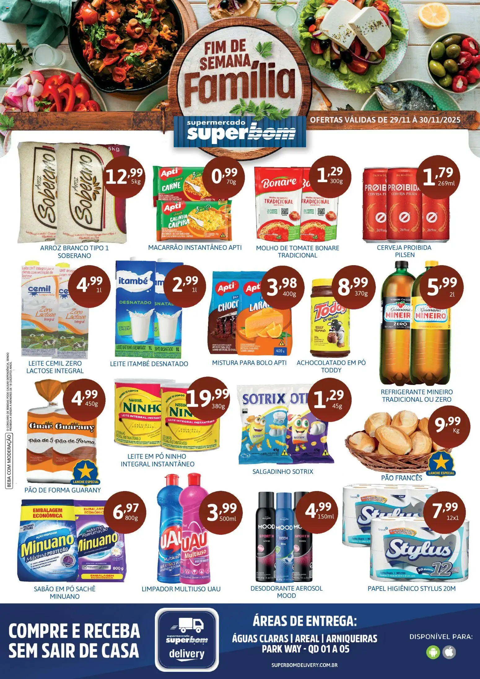 Superbom Folheto - válido de 29.11.2025 | Página: 1 | Produtos: Achocolatado, Carne, Bolo, Leite em pó