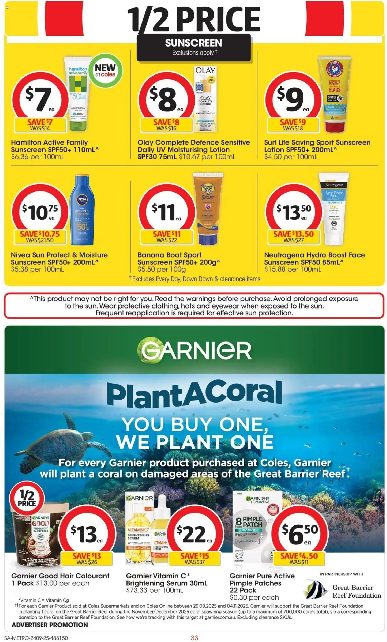 Coles catalogue - valid from 24.09.2025 | Page: 33 | Products: Plant, Sunscreen, Lotion, Foundation