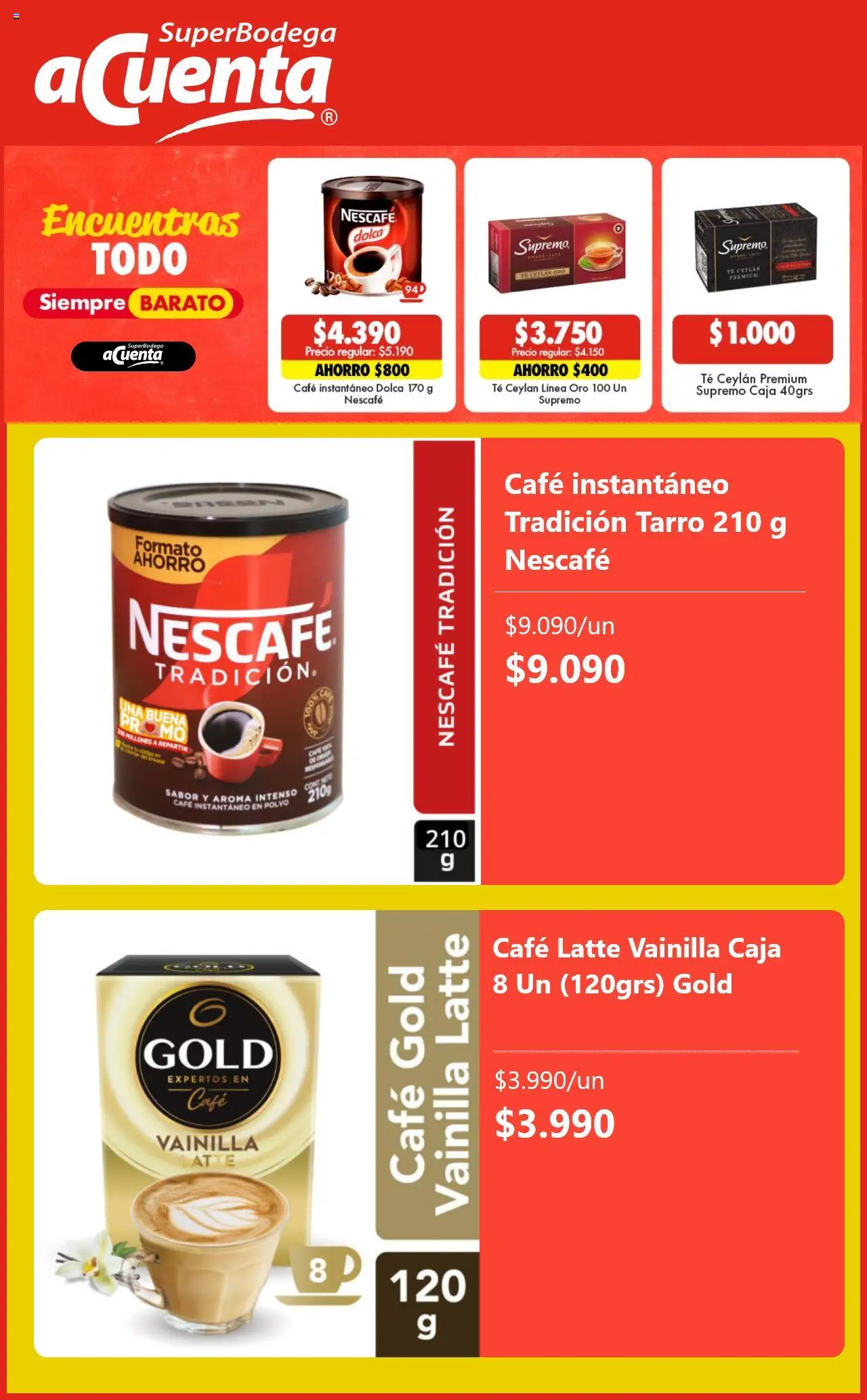 Super Bodega aCuenta ofertas  │ válido desde el 12.08.2025 | Página: 5 | Productos: Caja, Polvo, Café, Té