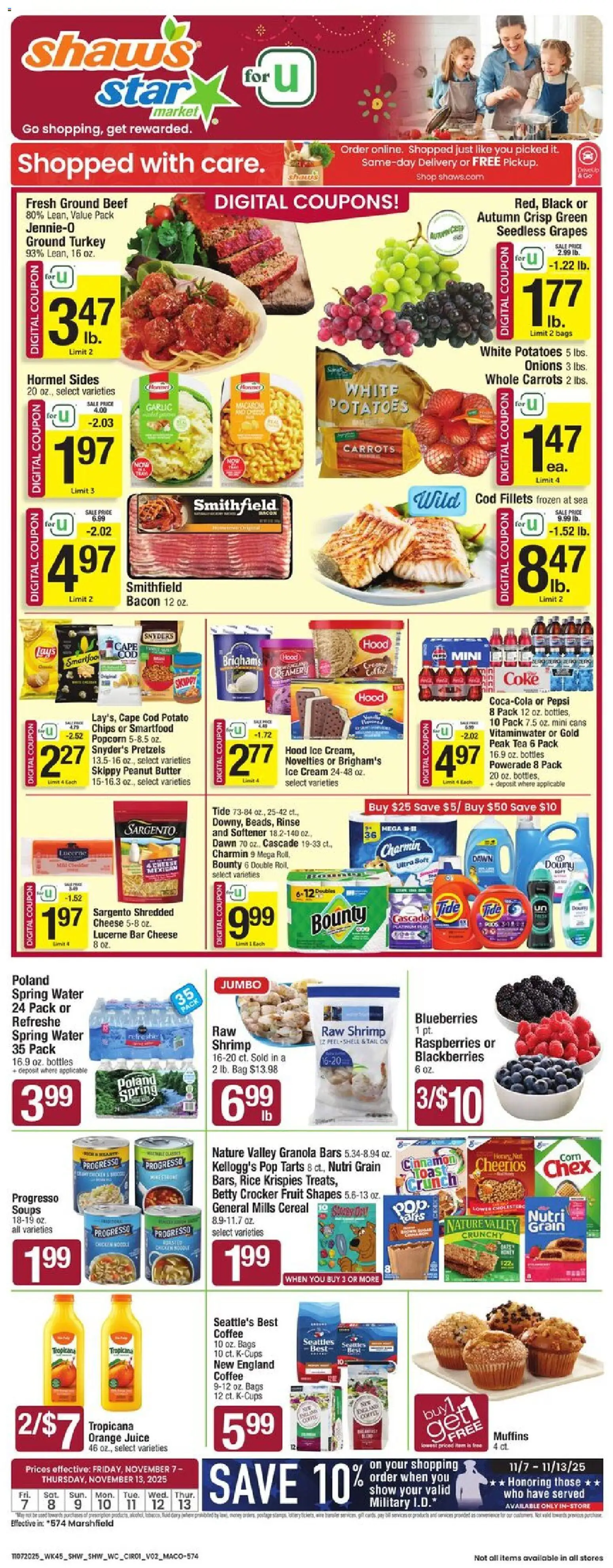 Star Market Weekly Ad - valid from 07.11.2025 | Page: 1 | Products: Butter, Ice cream, Garlic, Grapes