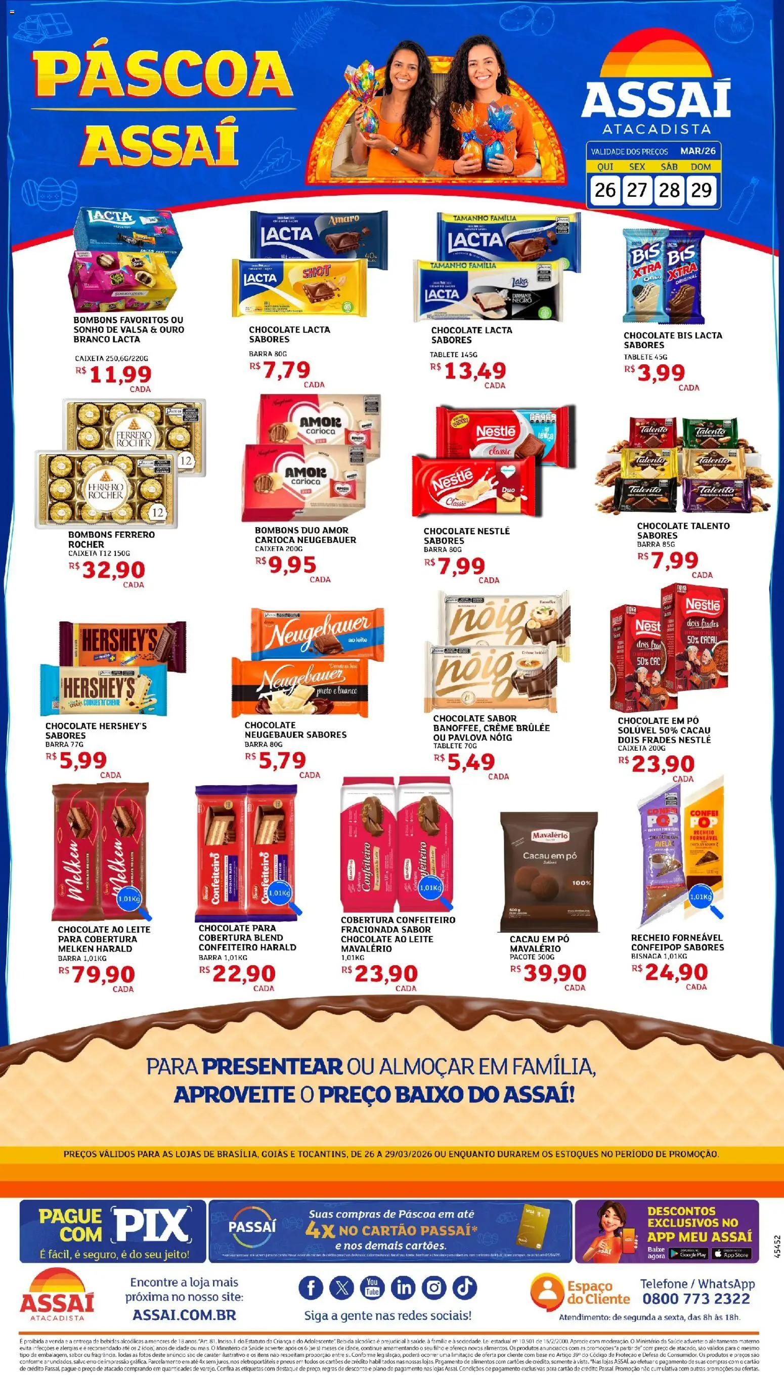 Assaí Atacadista Folheto - válido de 26.03.2026 | Página: 1 | Produtos: Creme, Bebida, Telefone, Cookies