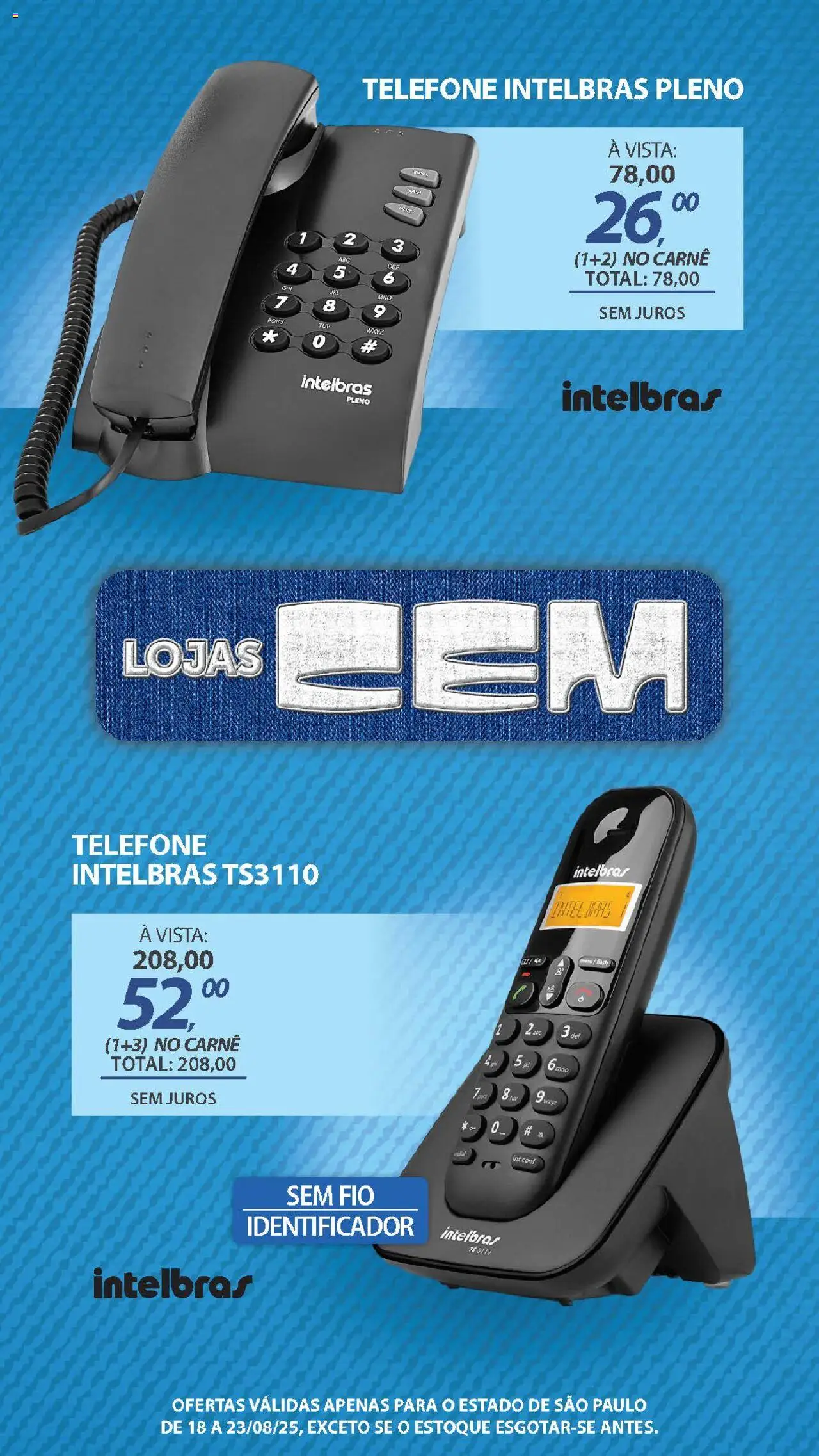 Lojas Cem Folheto - válido de 18.08.2025 | Página: 26 | Produtos: Carne, Telefone