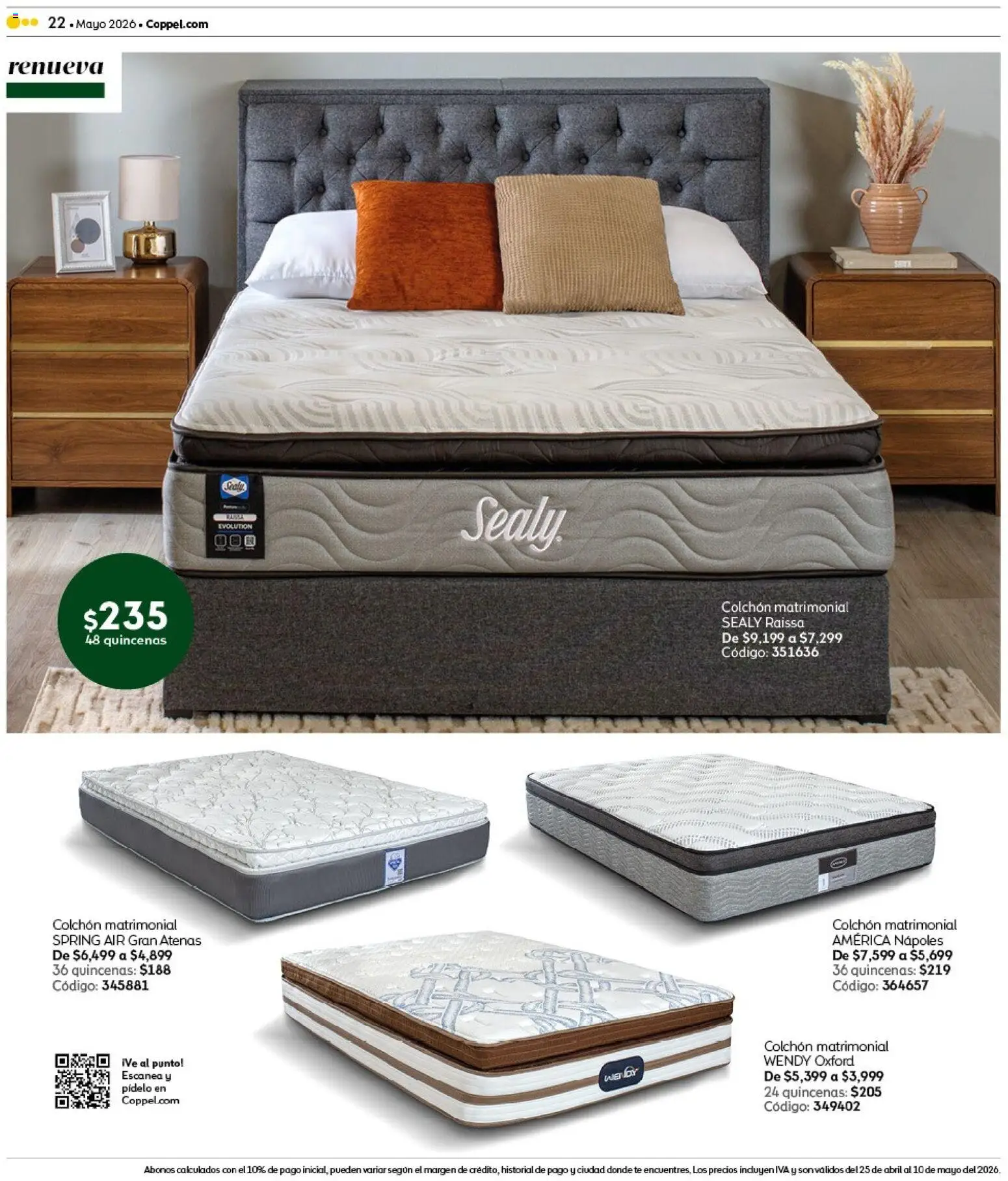 Nuevas ofertas de Coppel válidas en toda la República Mexicana desde el 25.04.2026. ¡Encuentra las mejores ofertas en Coppel catálogo Claro que la vas a querer! | Página: 22 | Productos: Colchón, Té