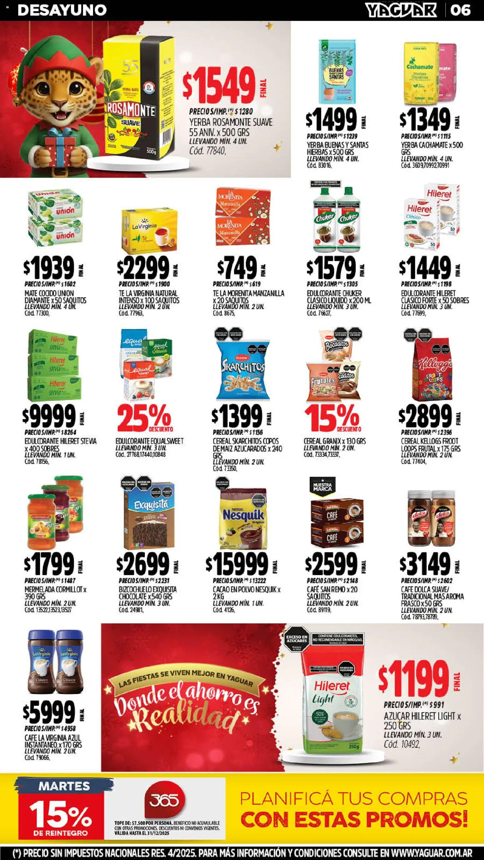 Yaguar catálogo │ válido desde el 29.12.2025 | Página: 7 | Productos: Azucar, Polvo, Mate cocido, Cacao