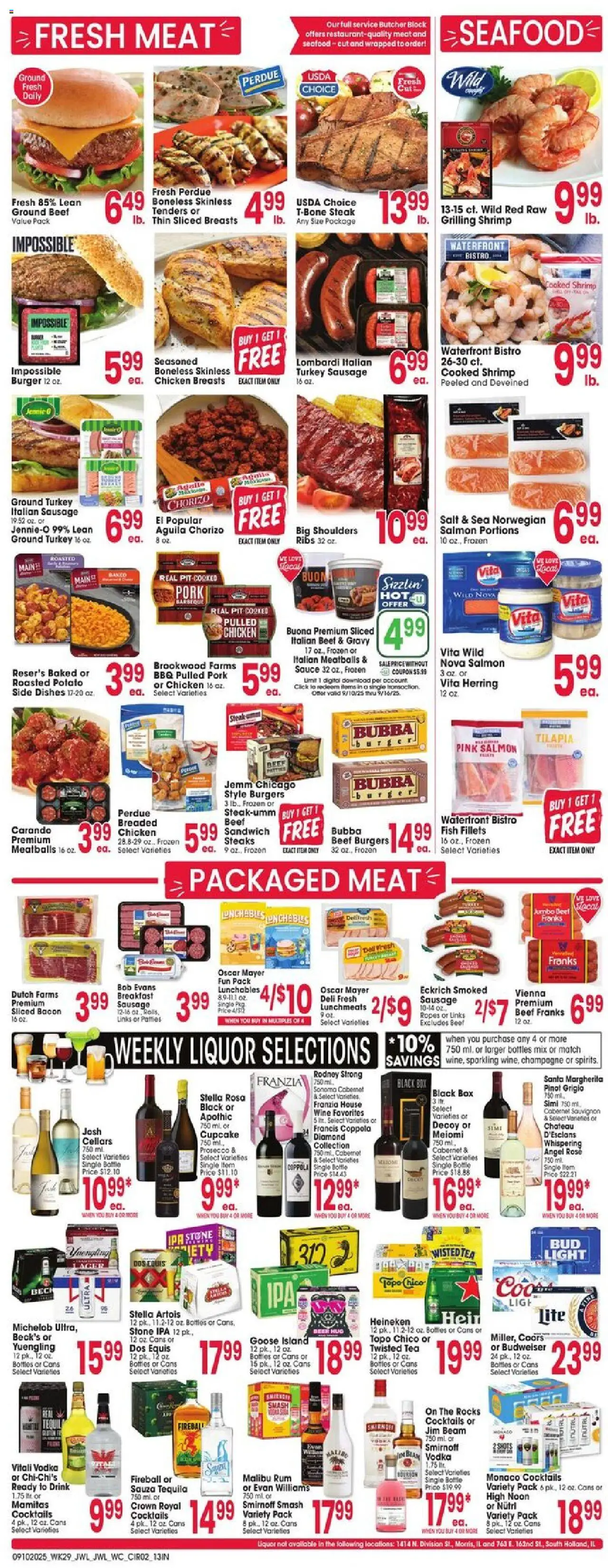 Jewel Osco Weekly Ad - IN - valid from 10.09.2025 | Page: 2 | Products: Box, Wine, Pork, Fish