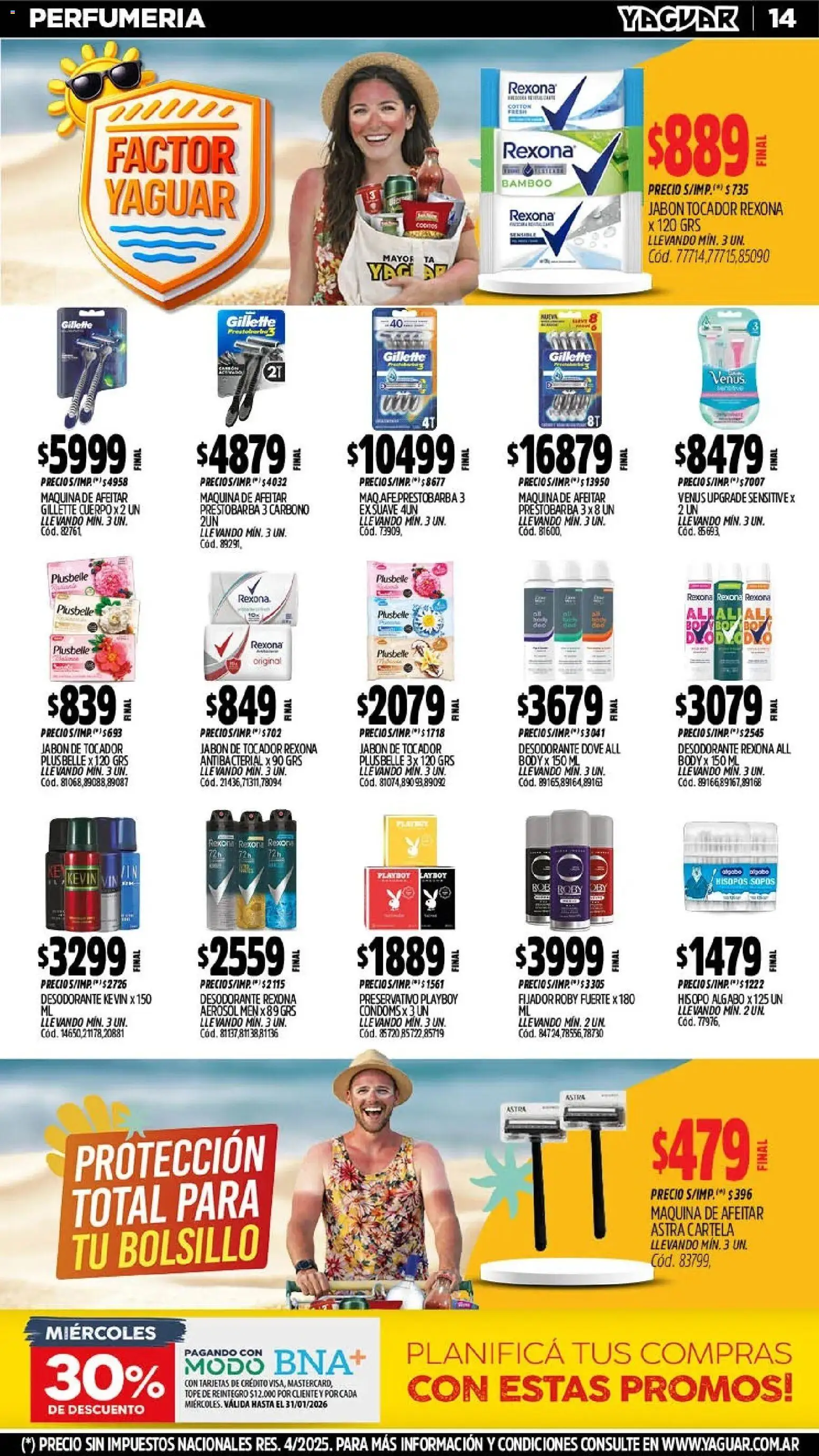 Yaguar - Oferta Semanal Jujuy │ válido desde el 26.01.2026 | Página: 14 | Productos: Body, Maquina de afeitar, Jabón, Desodorante