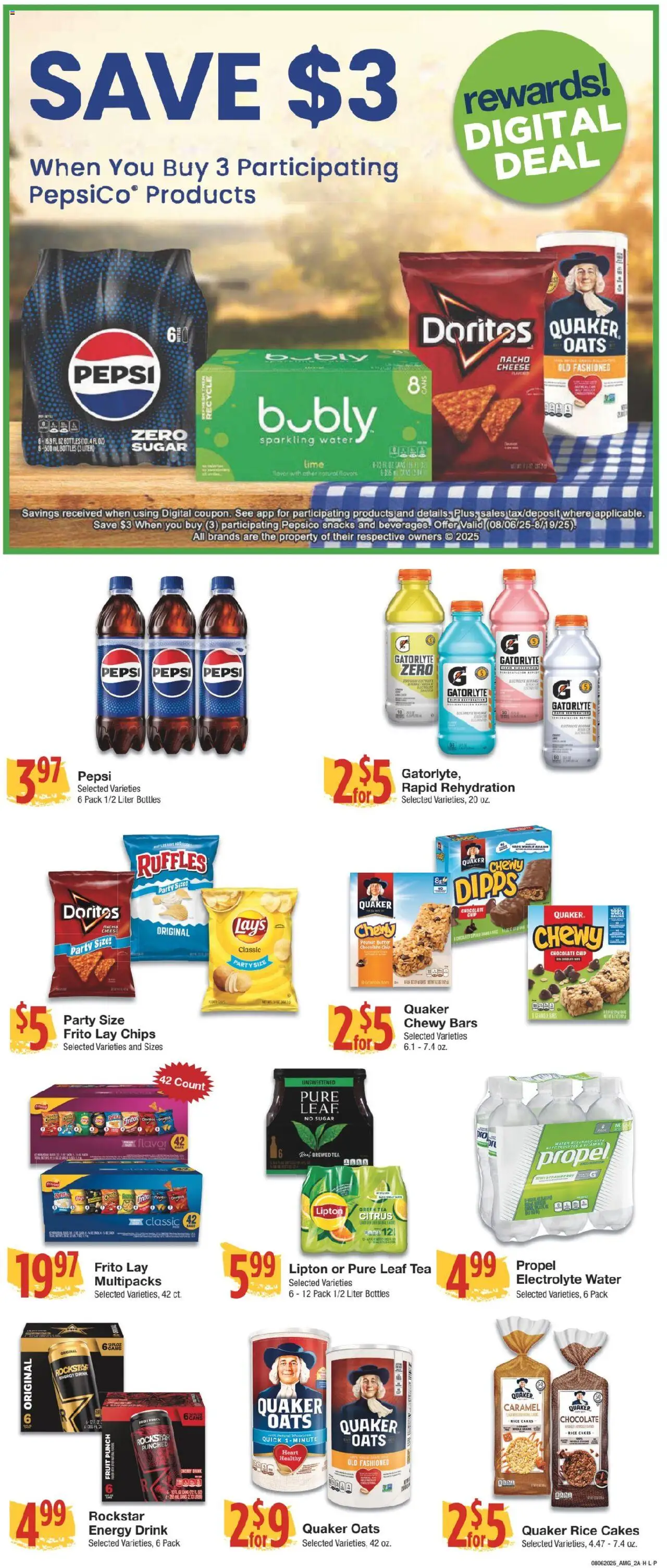 United Supermarkets Ad - valid from 05.08.2025 | Page: 2 | Products: Butter, Cheese, Chips, Chocolate Chip