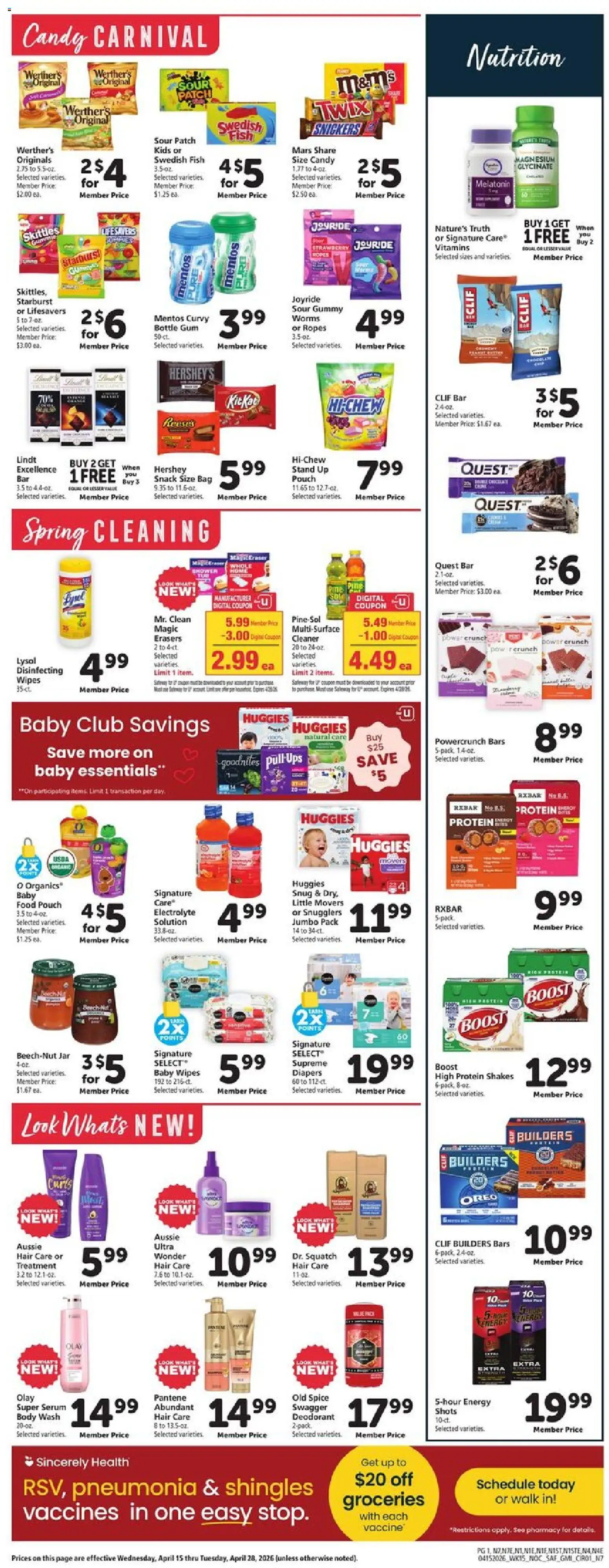 Safeway Weekly Ad - valid from 15.04.2026 | Page: 7 | Products: Magnesium, Melatonin, Shower, Bag