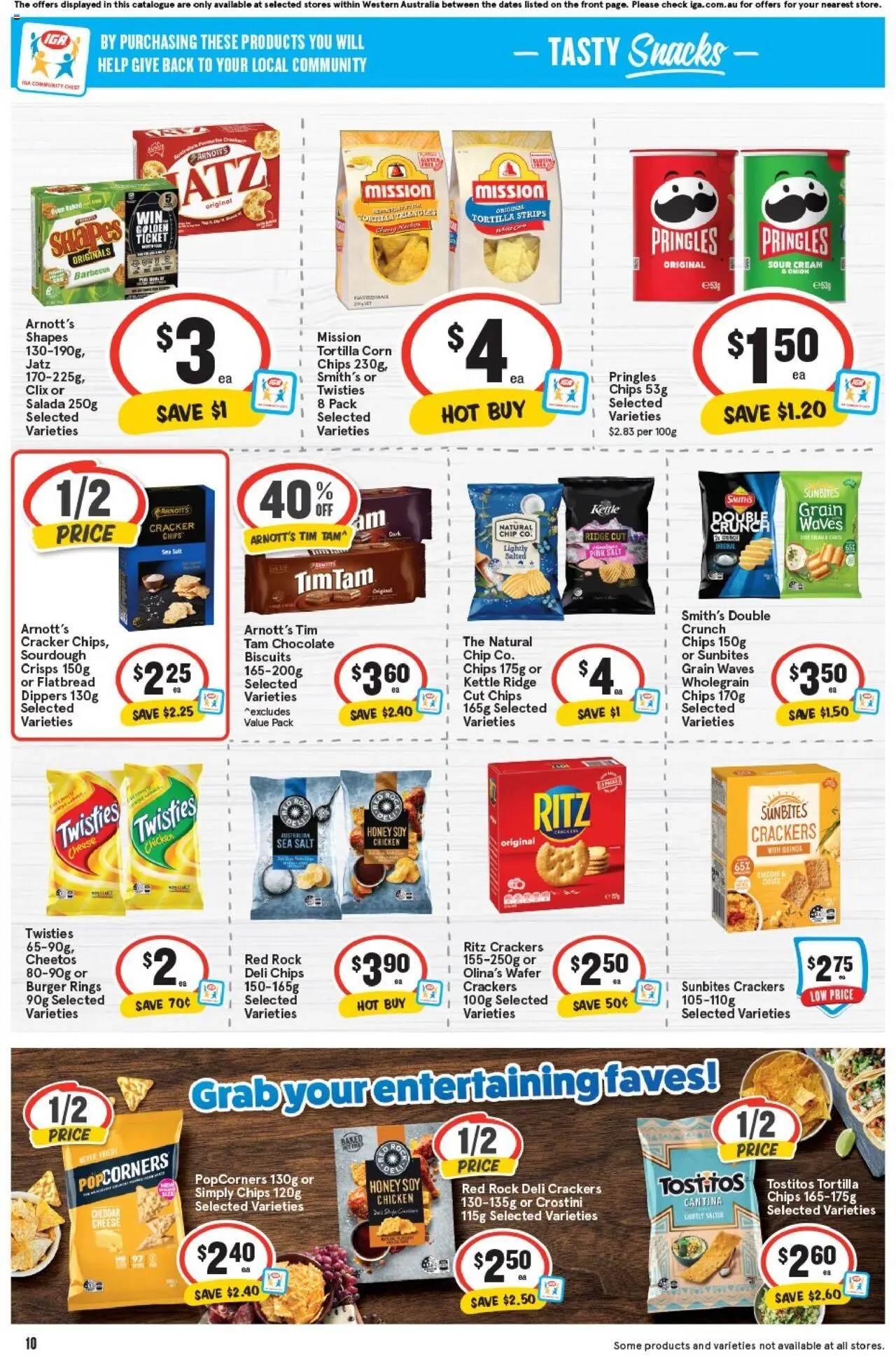 IGA catalogue - valid from 20.08.2025 | Page: 10 | Products: Crackers, Honey, Sour cream, Chips