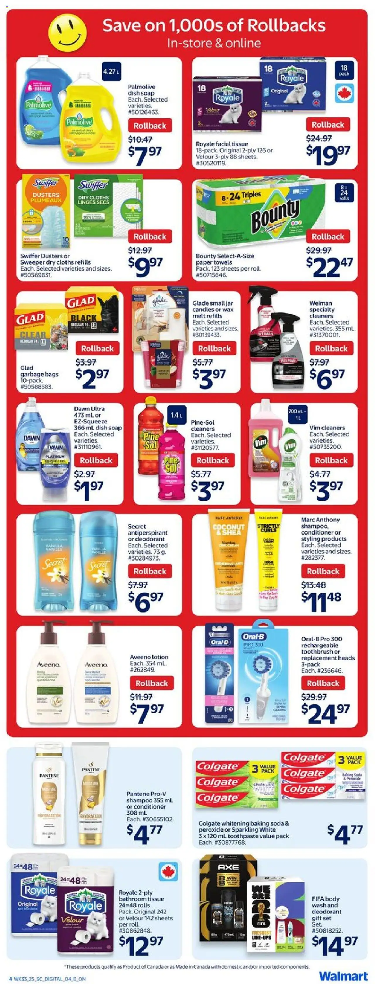 Walmart flyer valid from 11.09.2025 | Page: 12 | Products: Conditioner, Soap, Deodorant, Toothpaste