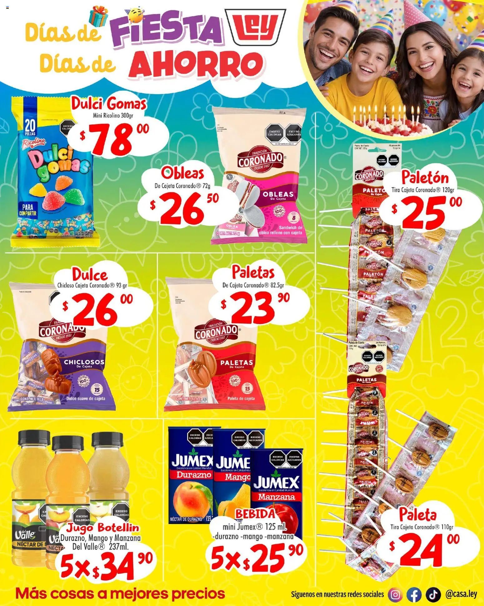 Nuevas ofertas de Casa Ley válidas en toda la República Mexicana desde el 26.04.2026. ¡Encuentra las mejores ofertas en Casa Ley folleto Casa Ley folleto Frontera suple Dia del Niño! | Página: 6 | Productos: Paleta, Manzana, Mango, Jugo