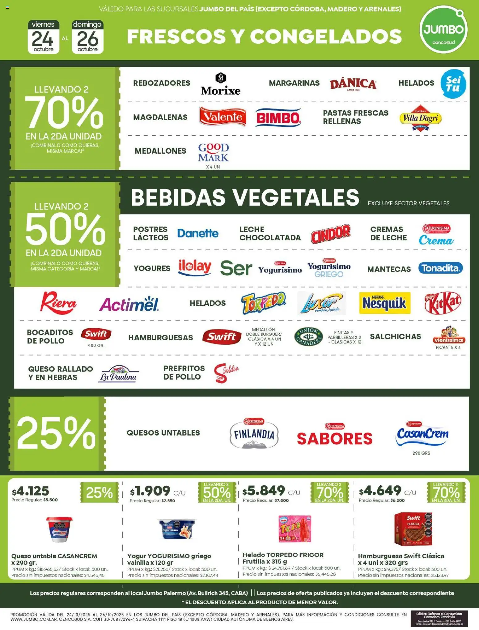 Jumbo - Ofertas | Comodoro │ válido desde el 24.10.2025 | Página: 4 | Productos: Helado, Teléfono, Leche, Queso