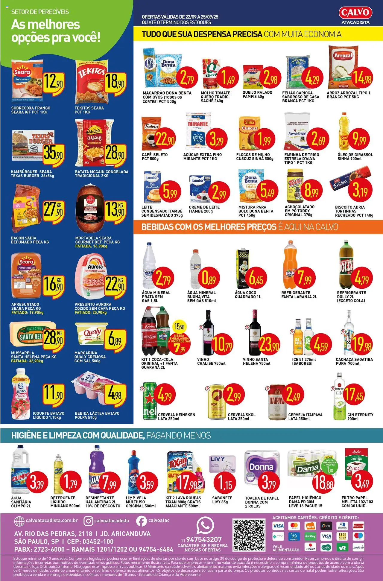 Calvo Atacadista Folheto - válido de 22.09.2025 | Página: 2 | Produtos: Iogurte, Sal, Frango, Desinfetante