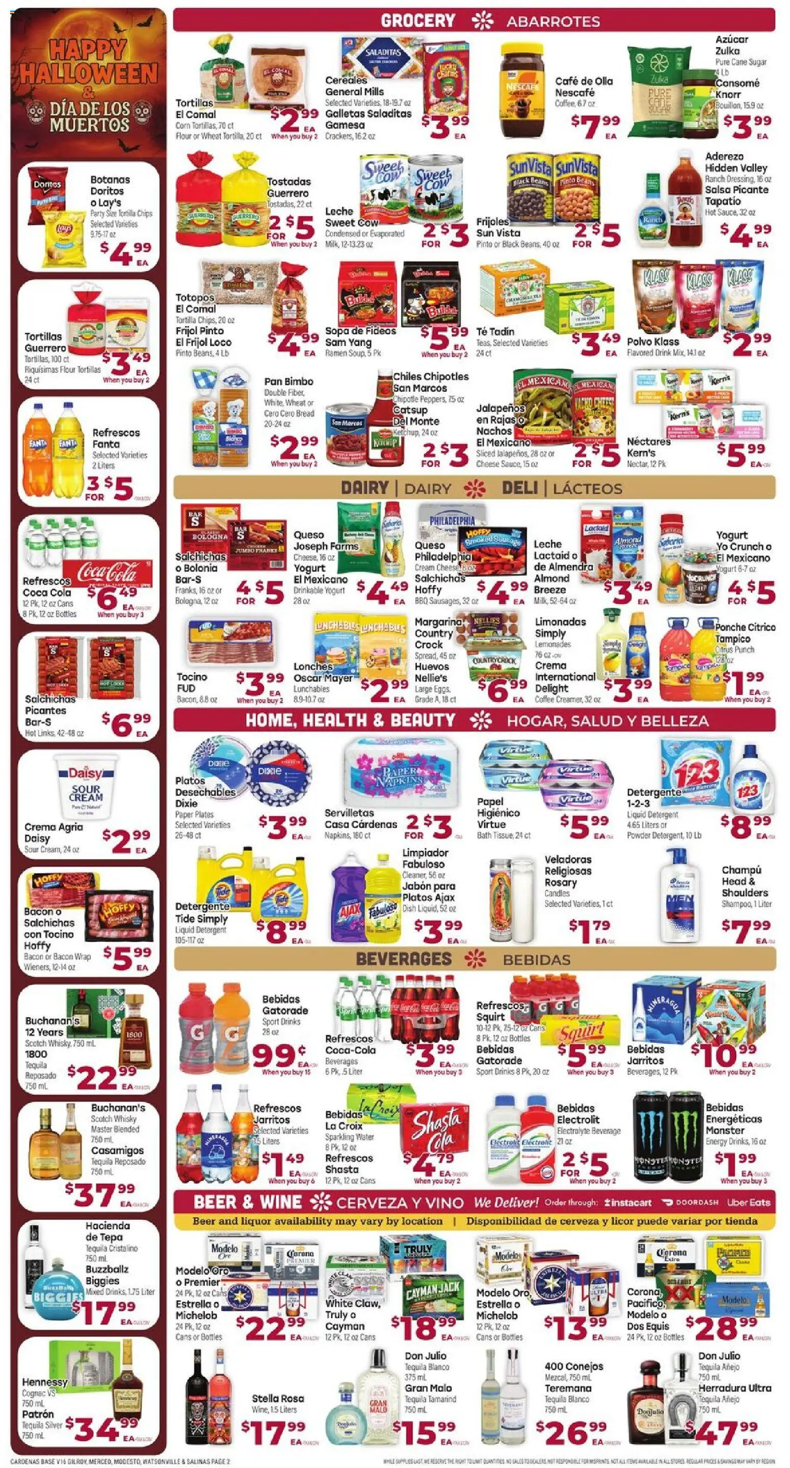 Cardenas Weekly Ad - CA - valid from 29.10.2025 | Page: 2 | Products: Bread, Wine, Water, Sugar