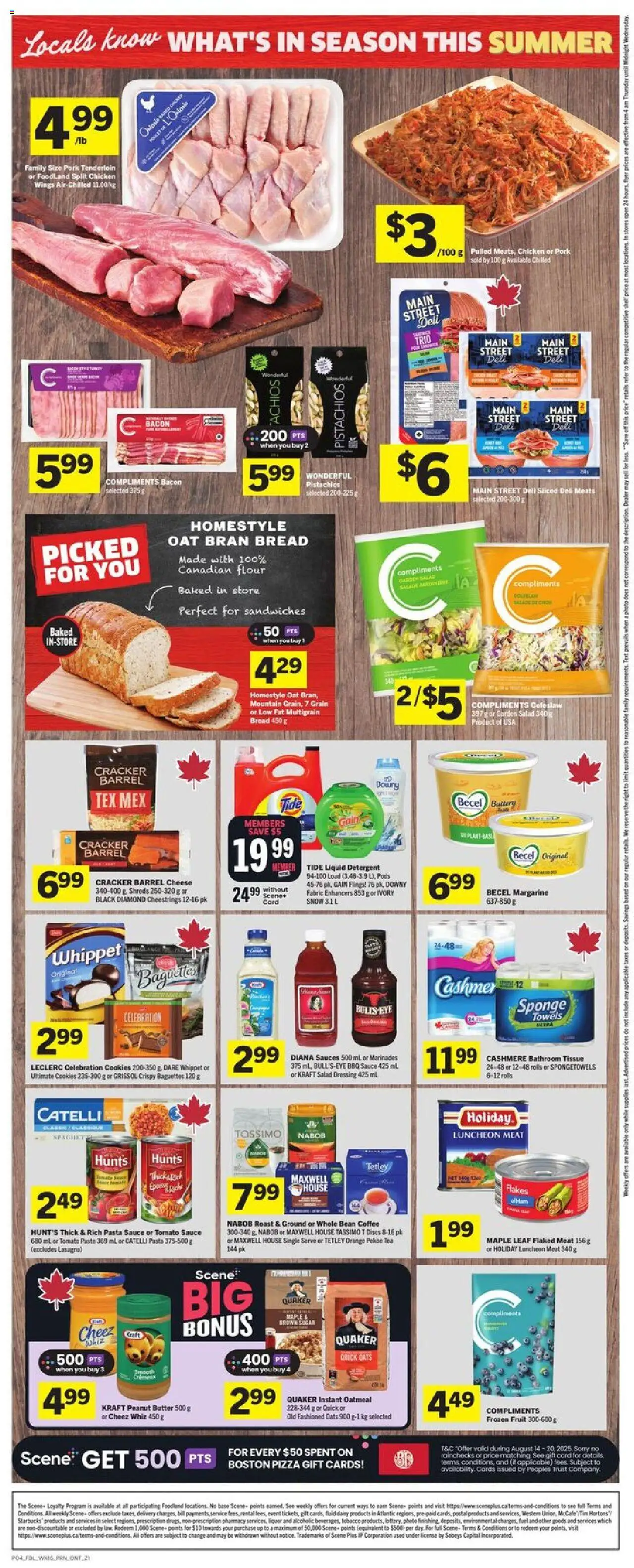 Foodland flyer valid from 14.08.2025 | Page: 2 | Products: Cookies, Detergent, Butter, Ham