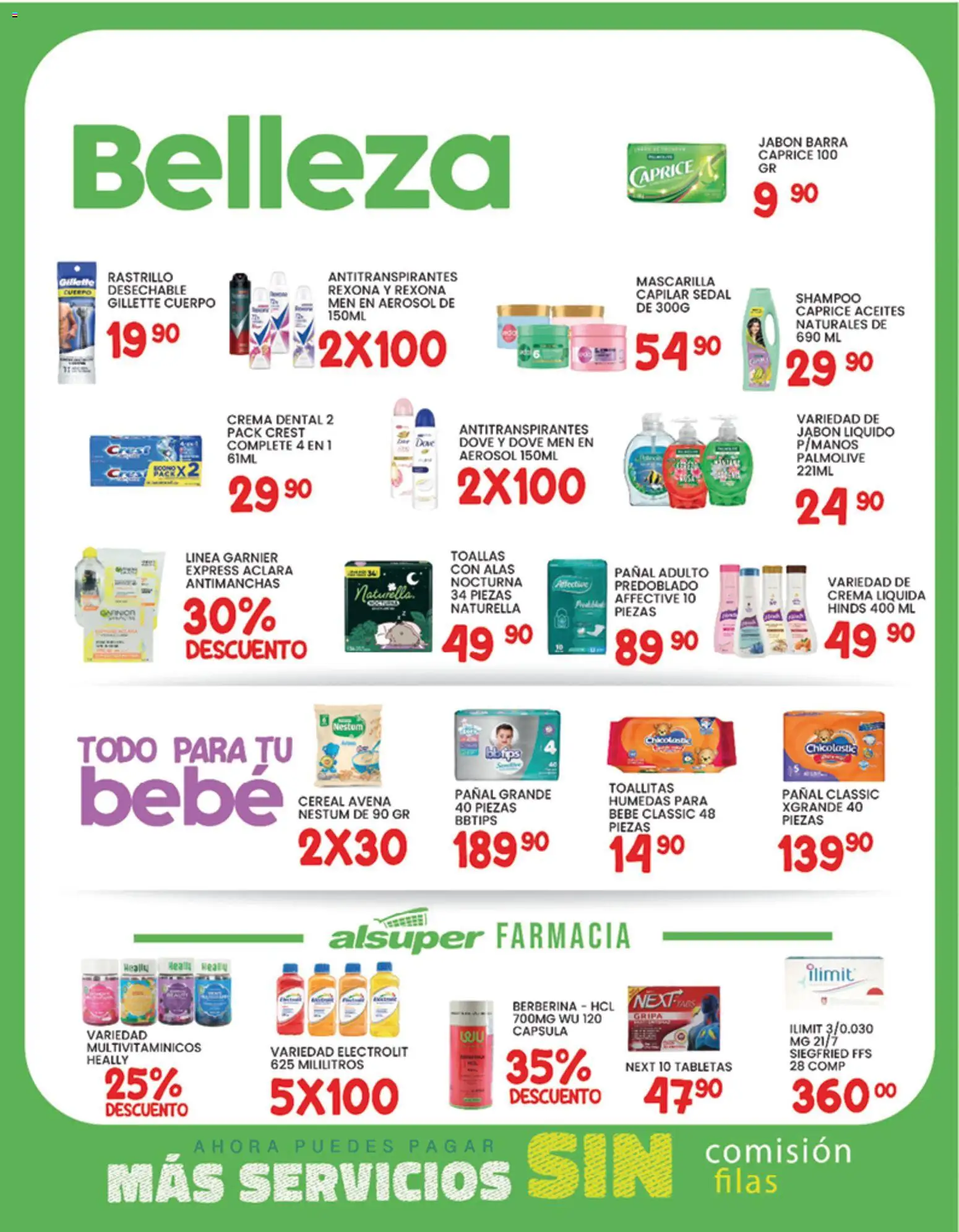 Nuevas ofertas de Alsuper válidas en toda la República Mexicana desde el 09.01.2026. ¡Encuentra las mejores ofertas en Alsuper folleto Chihuahua Capital! | Página: 4 | Productos: Crema, Rastrillo, Toallas, Mascarilla