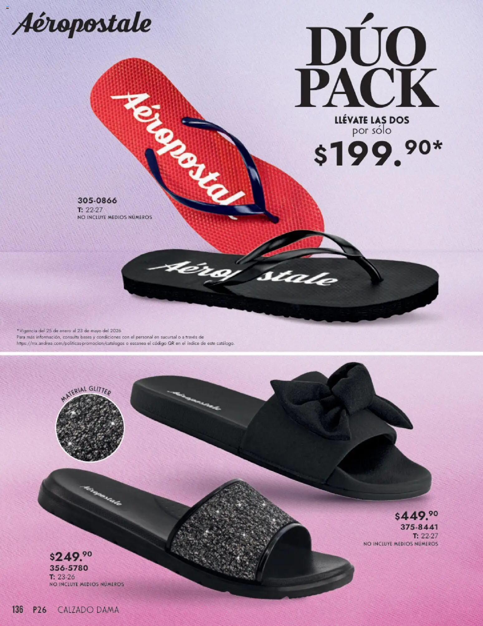 Nuevas ofertas de Andrea válidas en toda la República Mexicana desde el 25.01.2026. ¡Encuentra las mejores ofertas en Andrea catálogo Calzado Dama! | Página: 136 | Productos: Glitter