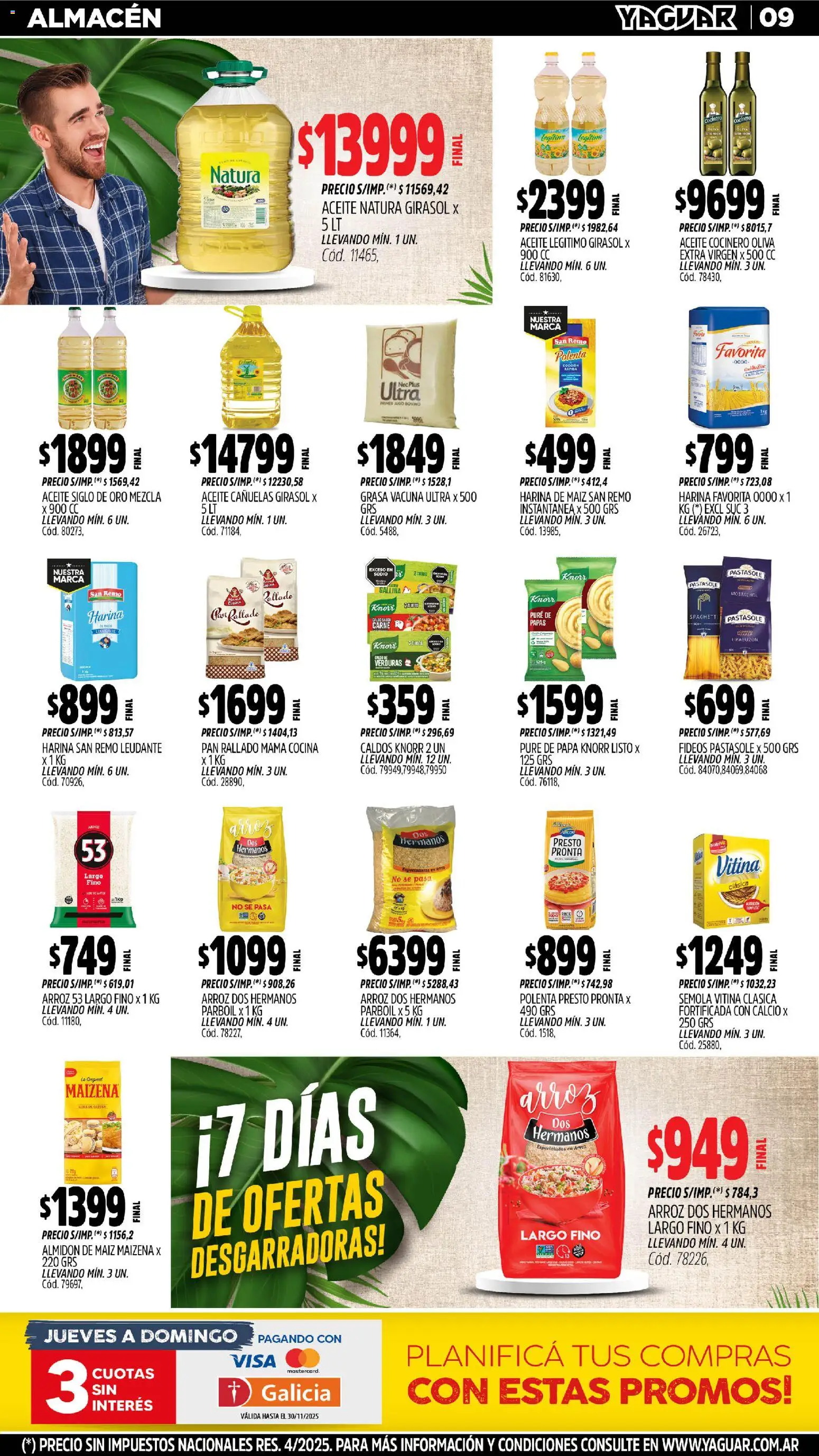 Yaguar - Mendoza │ válido desde el 03.11.2025 | Página: 11 | Productos: Cocina, Aceite, Oliva, Pan