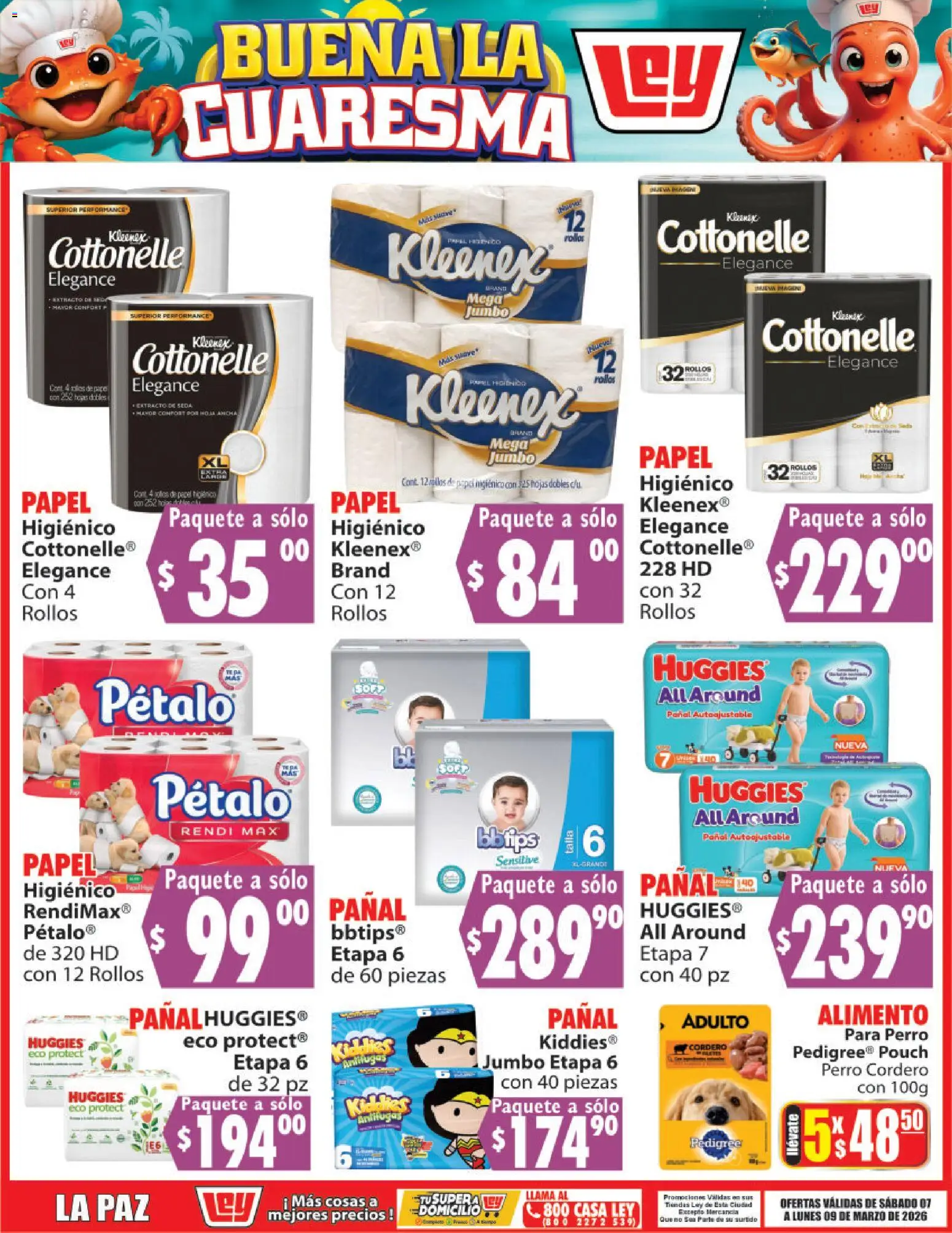 Nuevas ofertas de Casa Ley válidas en toda la República Mexicana desde el 07.03.2026. ¡Encuentra las mejores ofertas en Casa Ley folleto Buena la Cuaresma! | Página: 8 | Productos: Papel higiénico