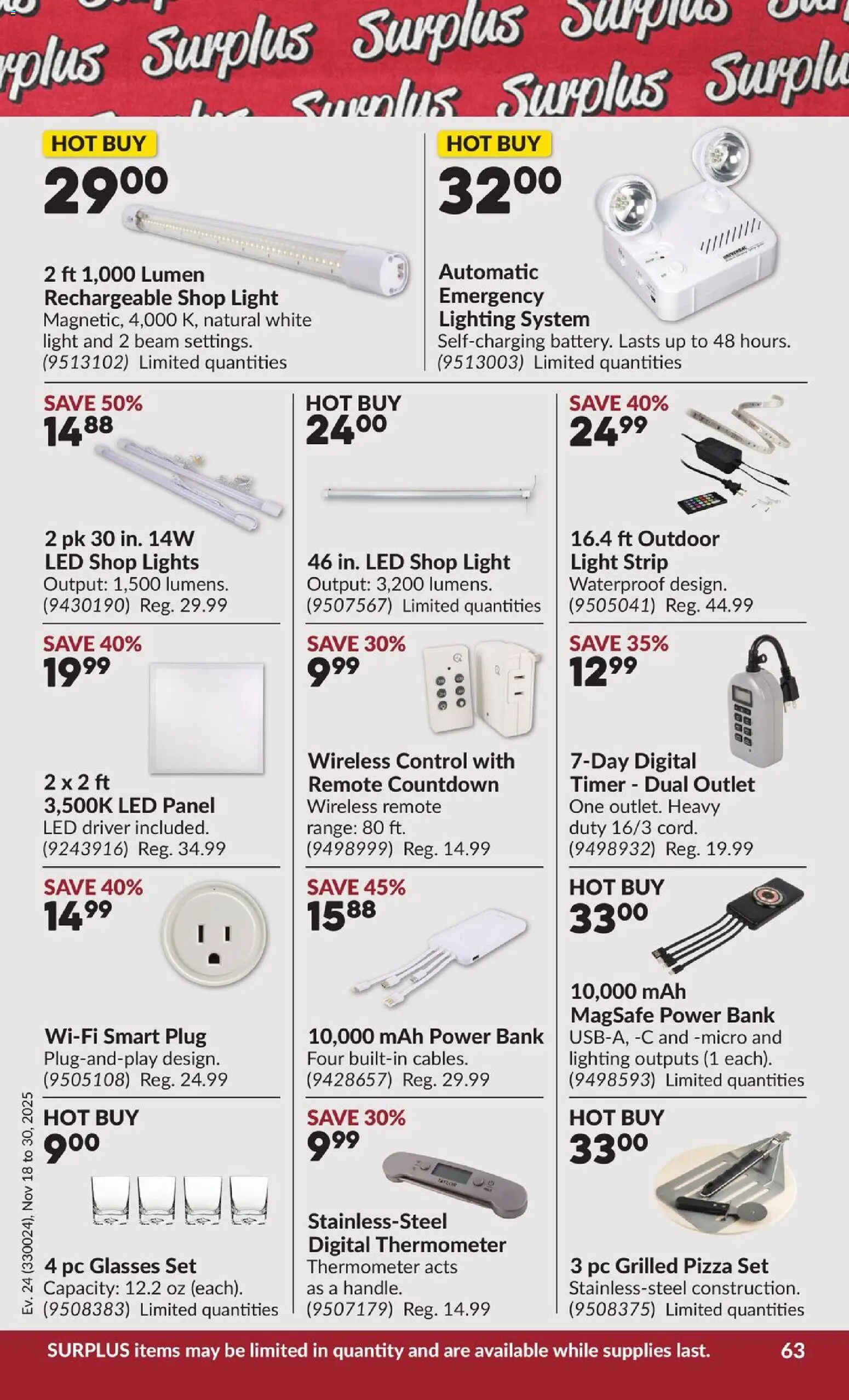 Princess Auto flyer valid from 18.11.2025 | Page: 76 | Products: Glasses, PC, Thermometer, Pizza