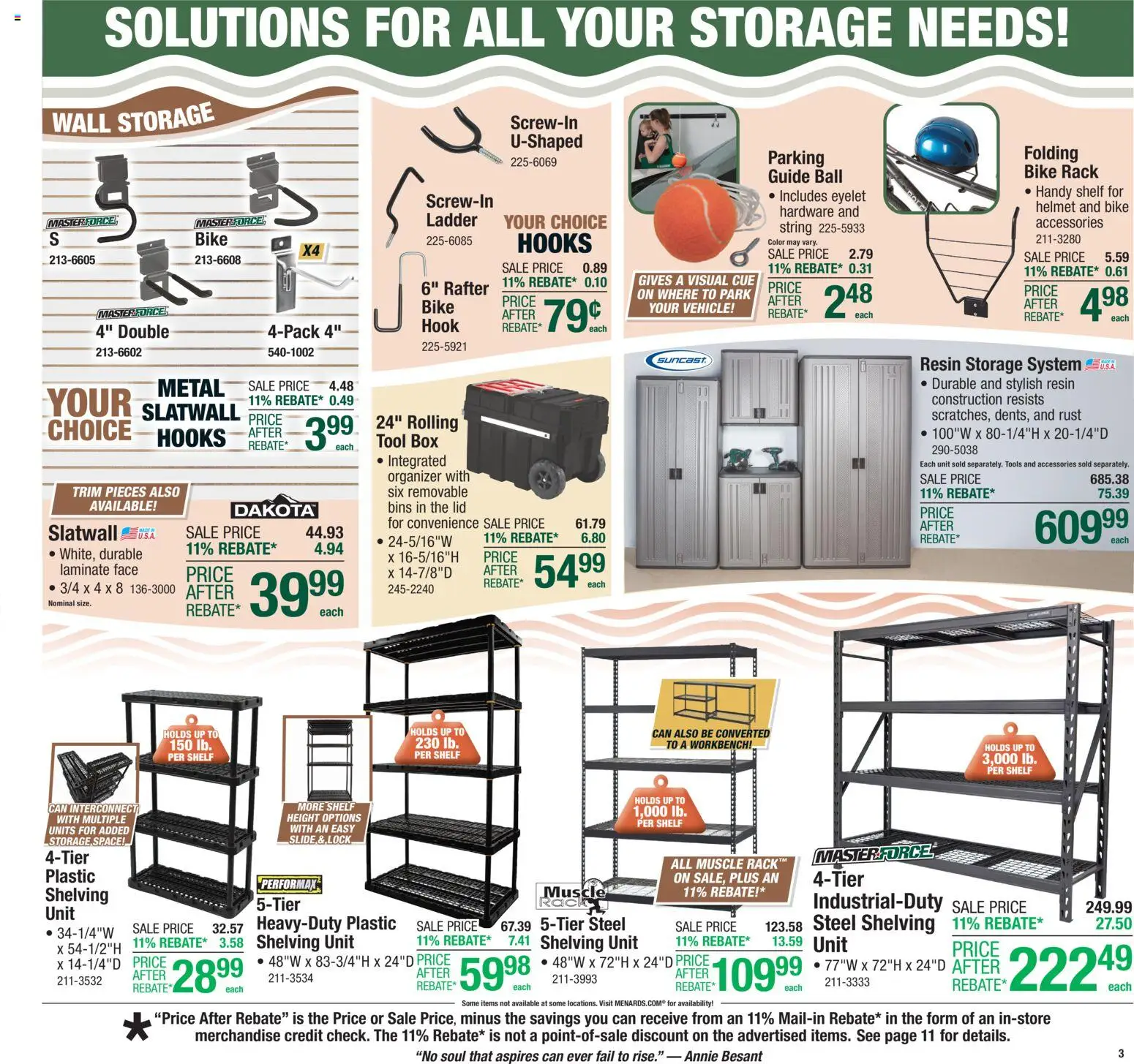 Menards Weekly Ad - valid from 22.10.2025 | Page: 5 | Products: Ladder, Shelf, Trim, Hook