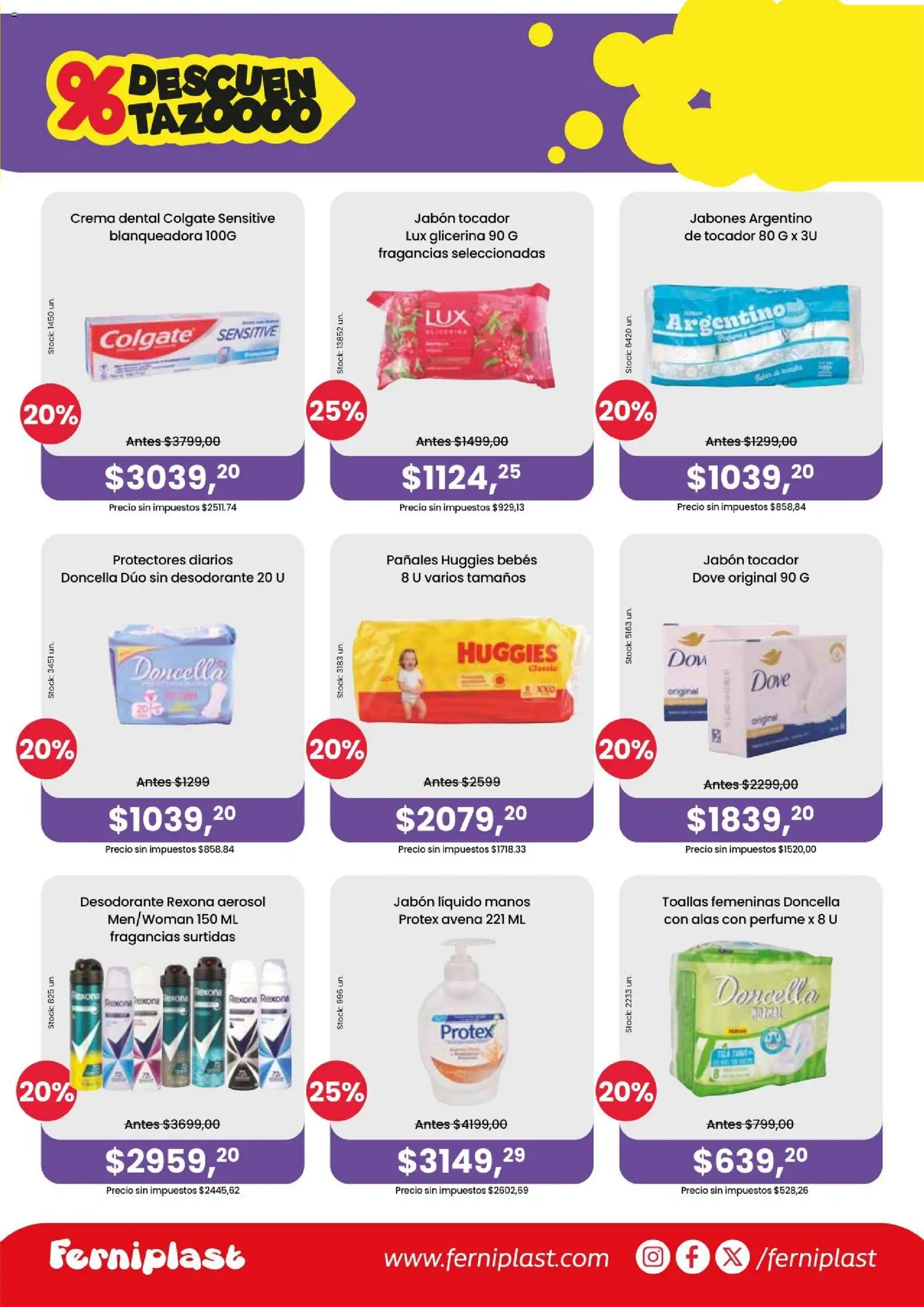 Ferniplast catálogo │ válido desde el 02.04.2026 | Página: 3 | Productos: Toallas, Jabón, Desodorante, Pañales