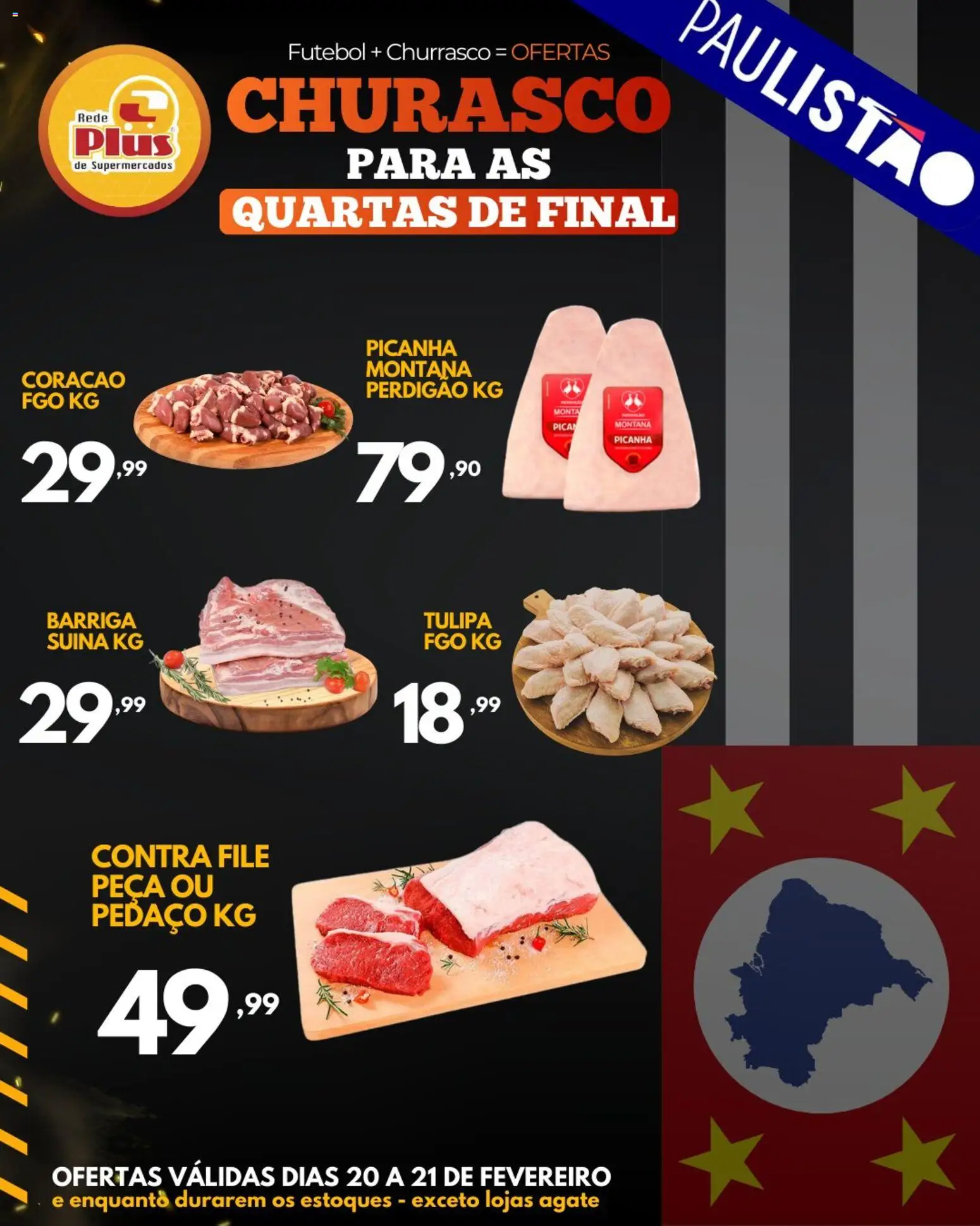 Rede Plus Supermercados Folheto - válido de 20.02.2026 | Página: 1 | Produtos: Contra filé, Picanha