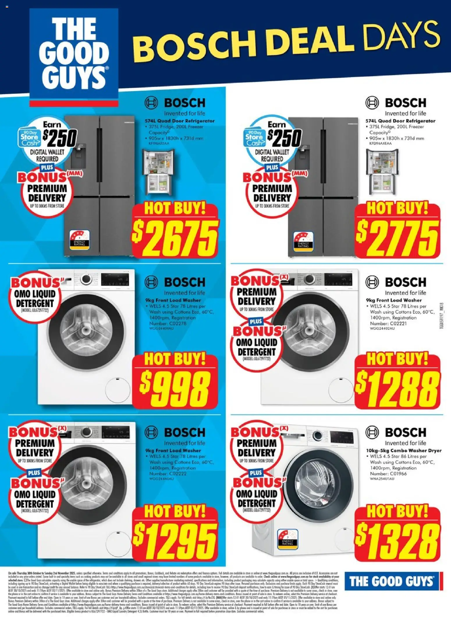 The Good Guys catalogue - valid from 29.10.2025 | Page: 3 | Products: Detergent, Wallet, Freezer, Washer
