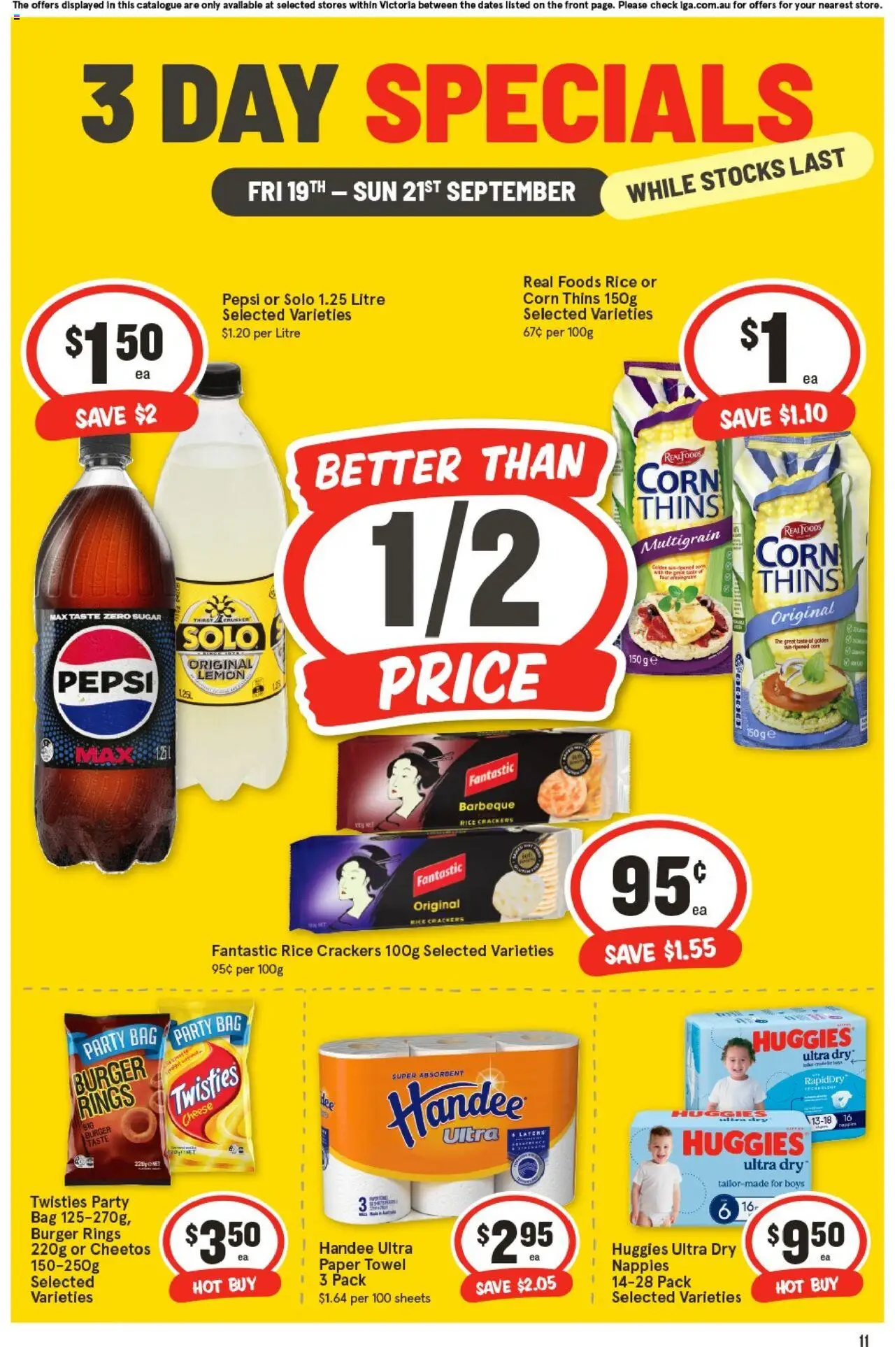 IGA catalogue - valid from 19.09.2025 | Page: 2 | Products: Rice, Nappies, Pepsi, Sugar