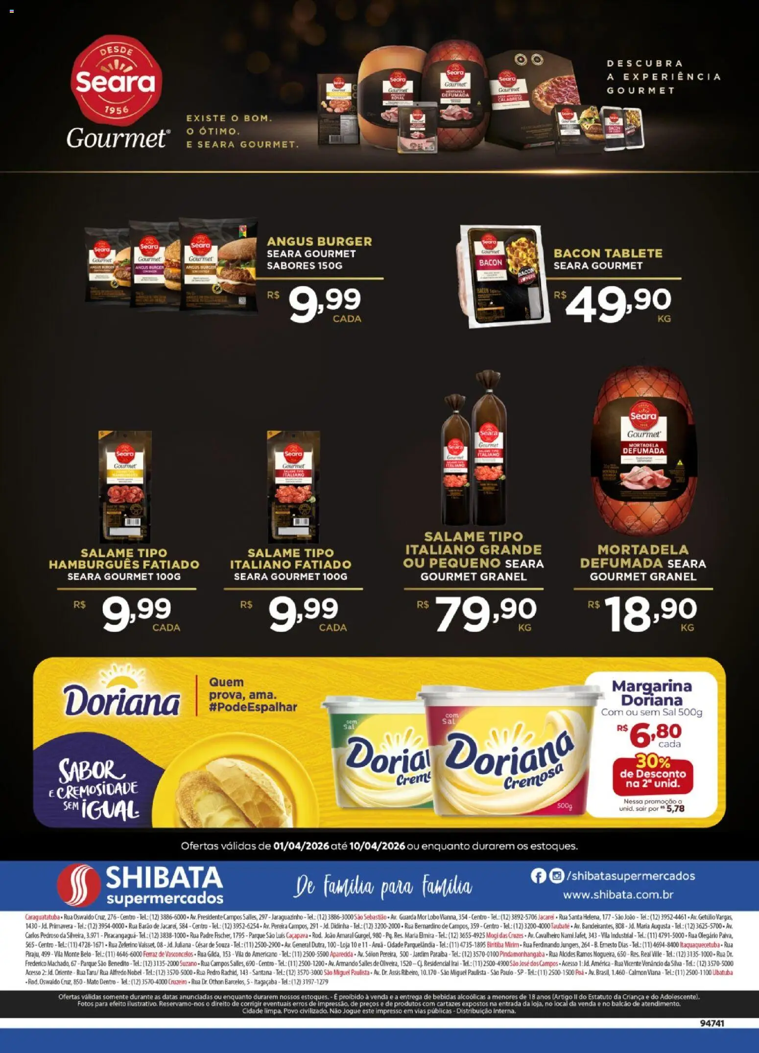 Shibata Folheto - válido de 01.04.2026 | Página: 2 | Produtos: Doriana, Salame, Sal, Margarina