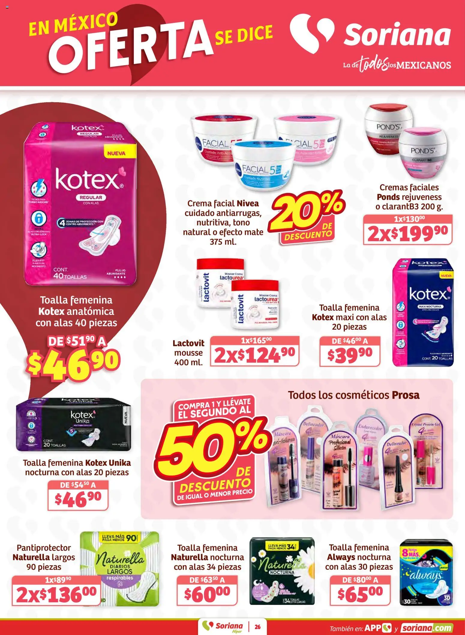 Nuevas ofertas de Soriana válidas en toda la República Mexicana desde el 15.01.2026. ¡Encuentra las mejores ofertas en Soriana - Preciazazaso Híper: Camp, Chia, Oax, Q. Roo, Tab, Yuc! | Página: 26 | Productos: Máscara, Mousse, Toalla, Toallas