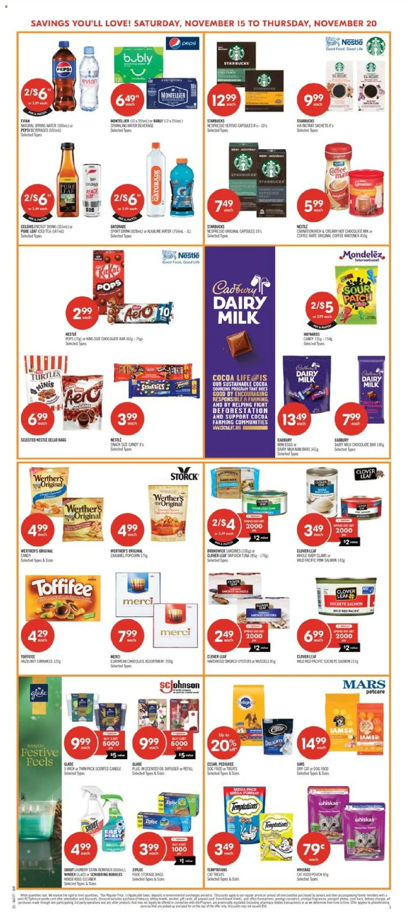 Shoppers flyer valid from 15.11.2025 | Page: 8 | Products: Tea, Milk, Eggs, Coffee