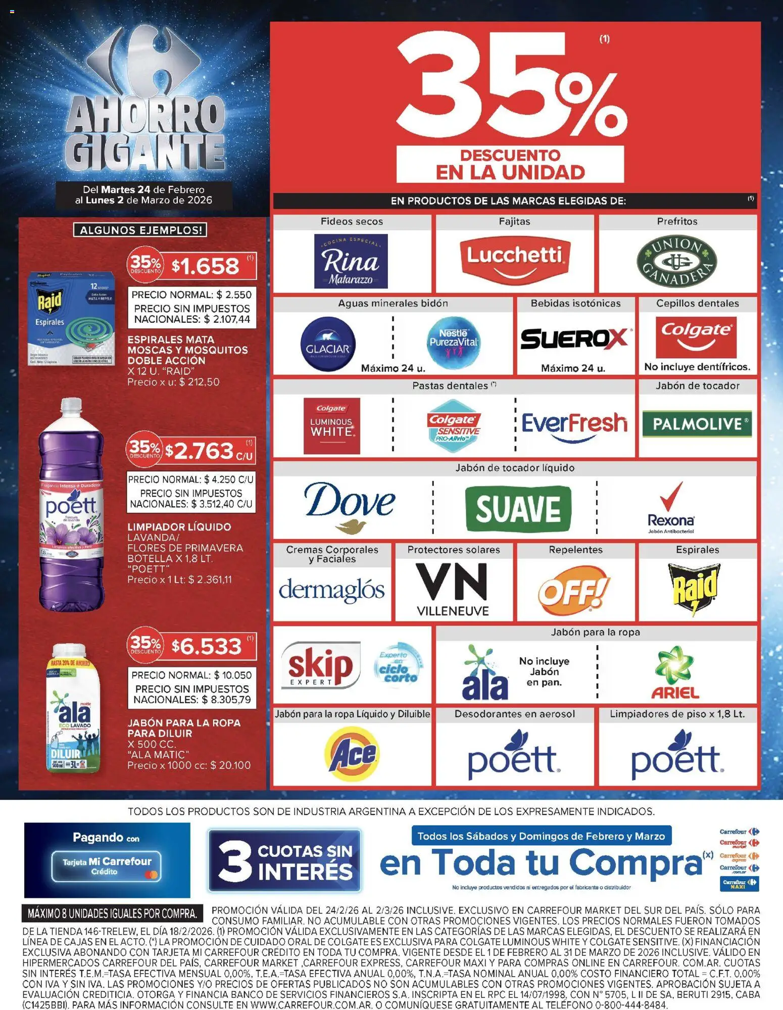 Carrefour Market catálogo │ válido desde el 24.02.2026 | Página: 8 | Productos: Teléfono, Banco, Fragancia, Fideos