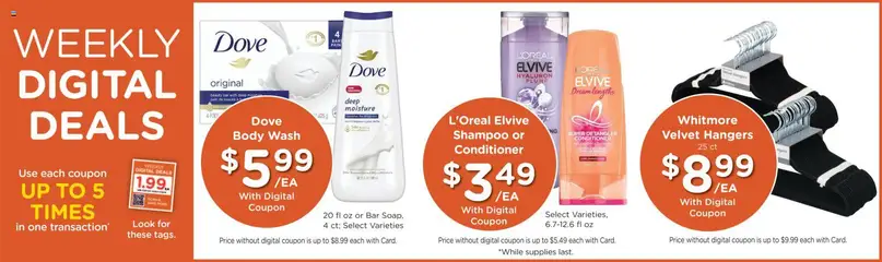 Preview of Kroger weekly ads valid from 07.01.2026 | Page: 4 | Products: Shampoo, Conditioner, Body Wash