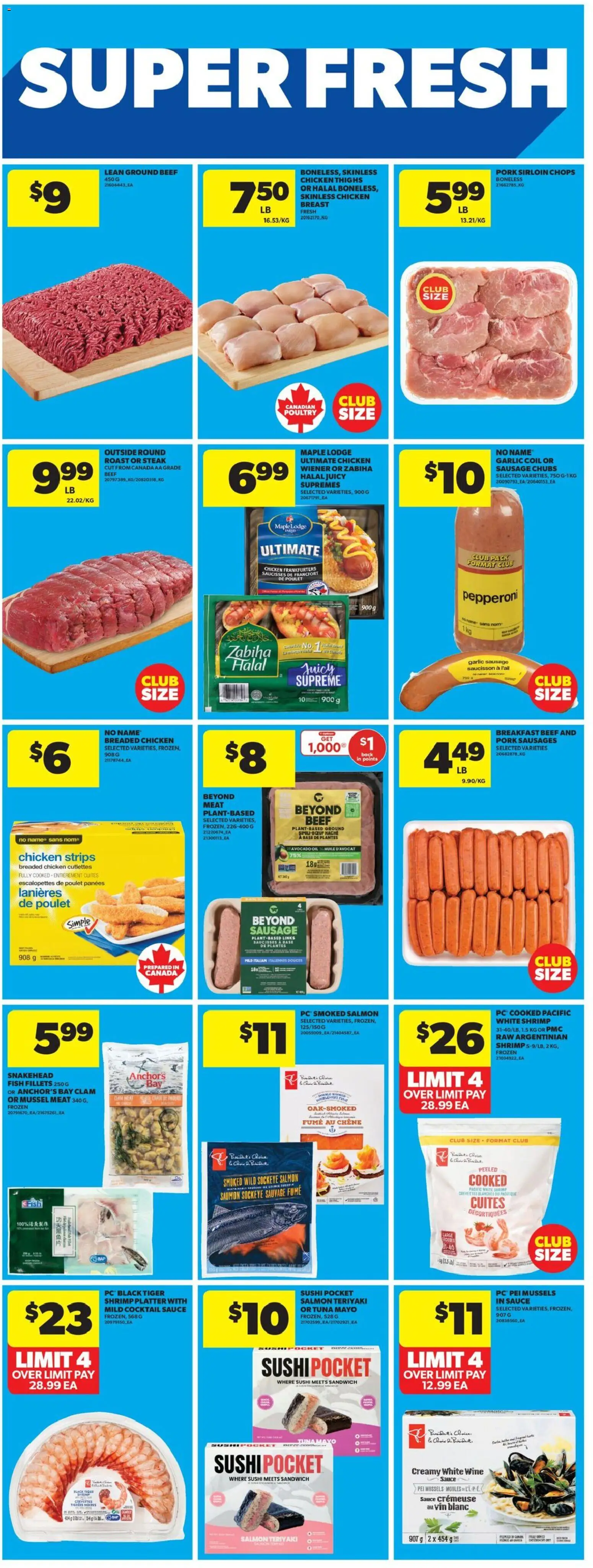 Real Canadian Superstore flyer valid from 15.01.2026 | Page: 9 | Products: Beef, Oil, Wine, Pork